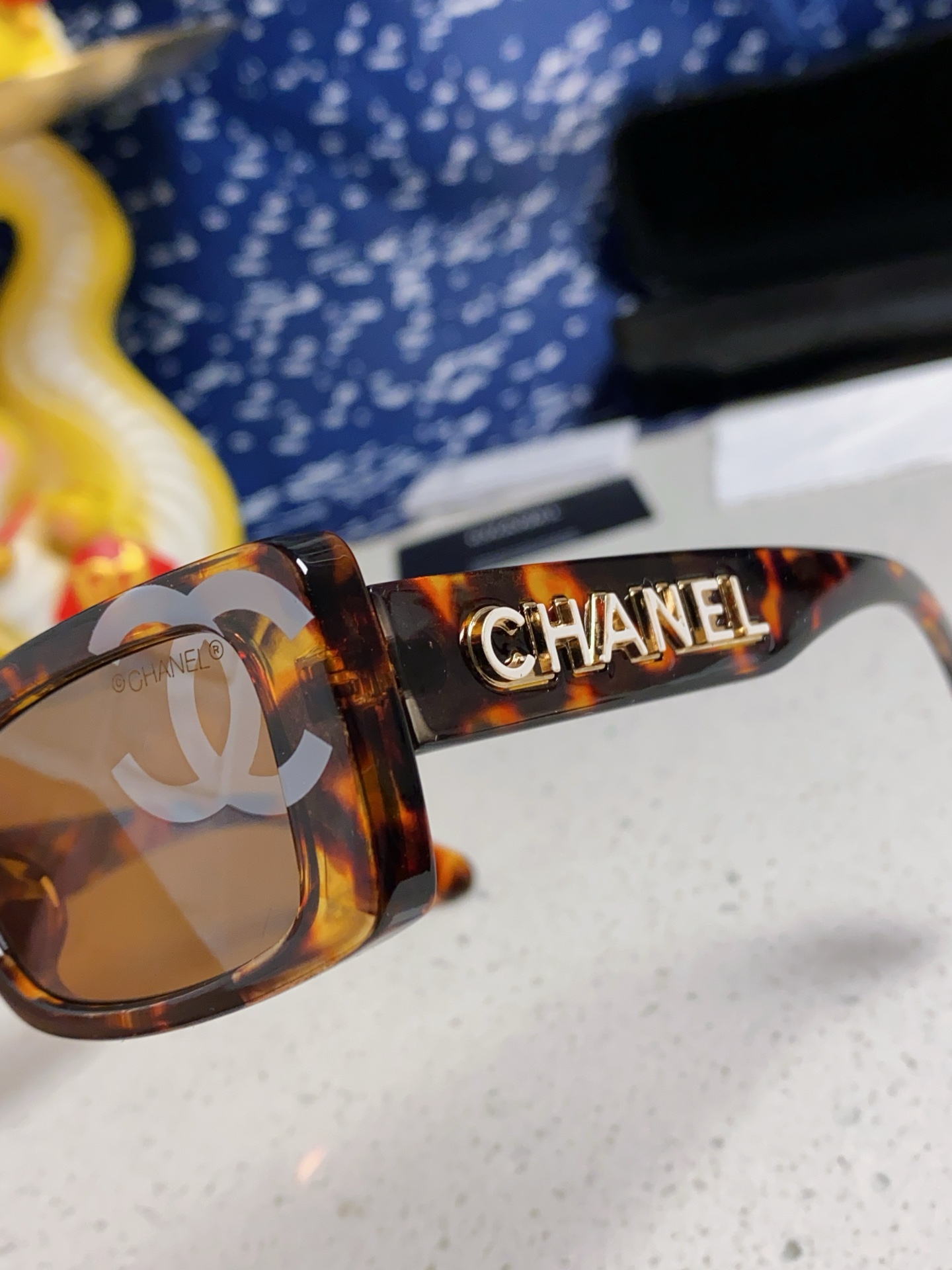  Chanel香奈儿 矩形小方框辣妹感小香墨镜时法式氛围复古防紫外线印花 太阳镜