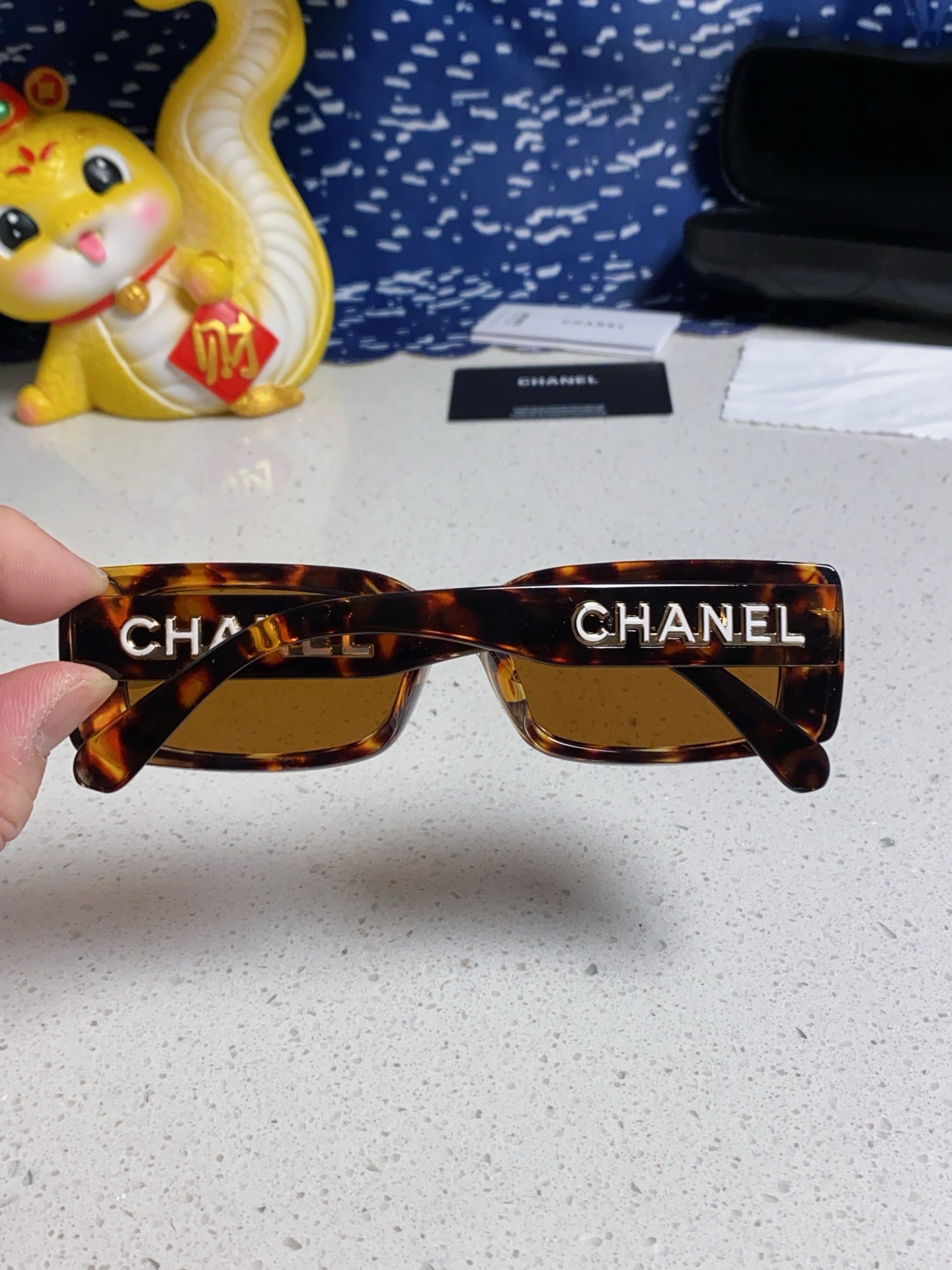  Chanel香奈儿 矩形小方框辣妹感小香墨镜时法式氛围复古防紫外线印花 太阳镜