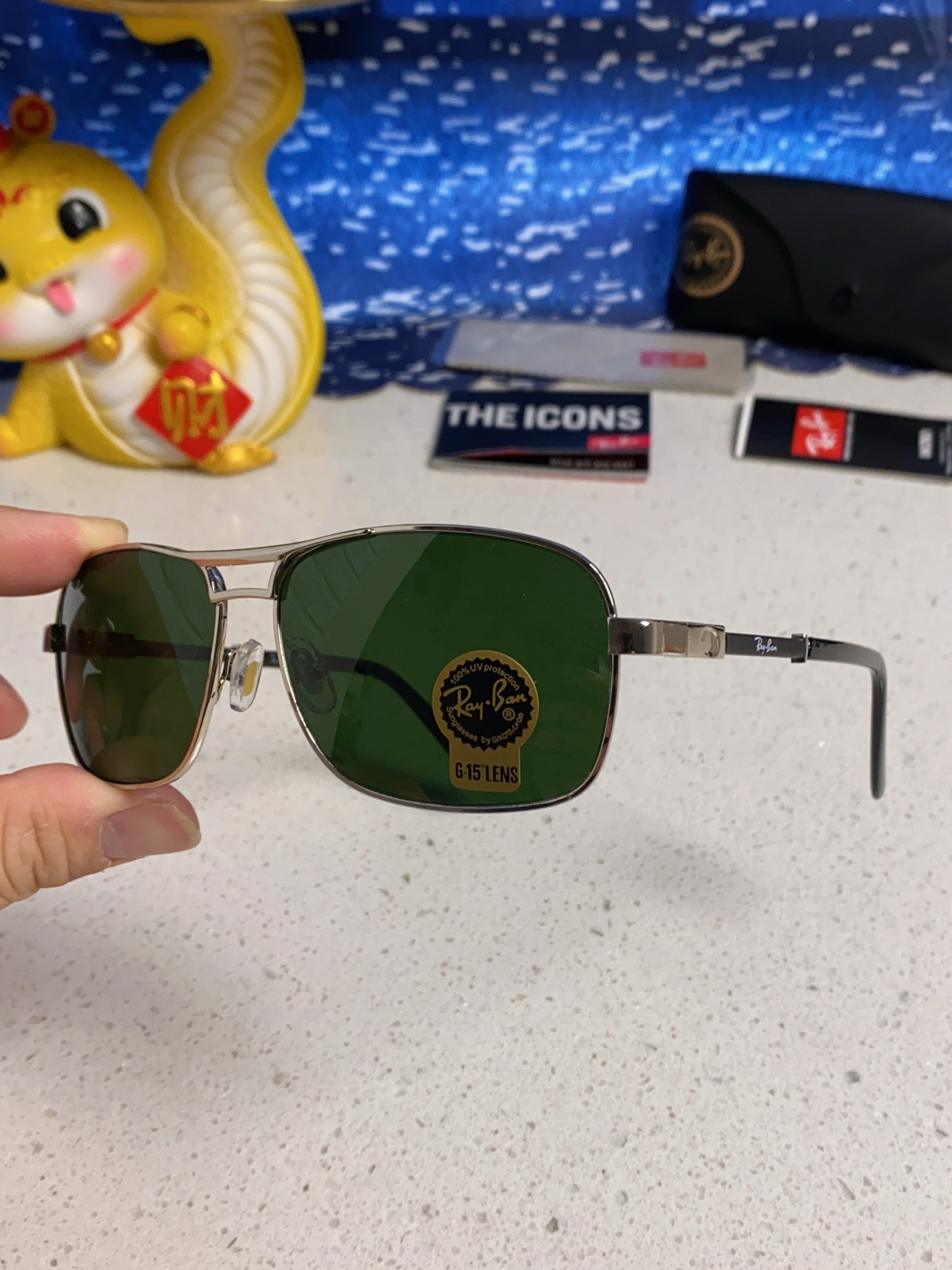  RayBan雷朋 2025新款男士钢化玻璃镜片方框墨镜潮人太阳眼镜司机大框通光防风镜 