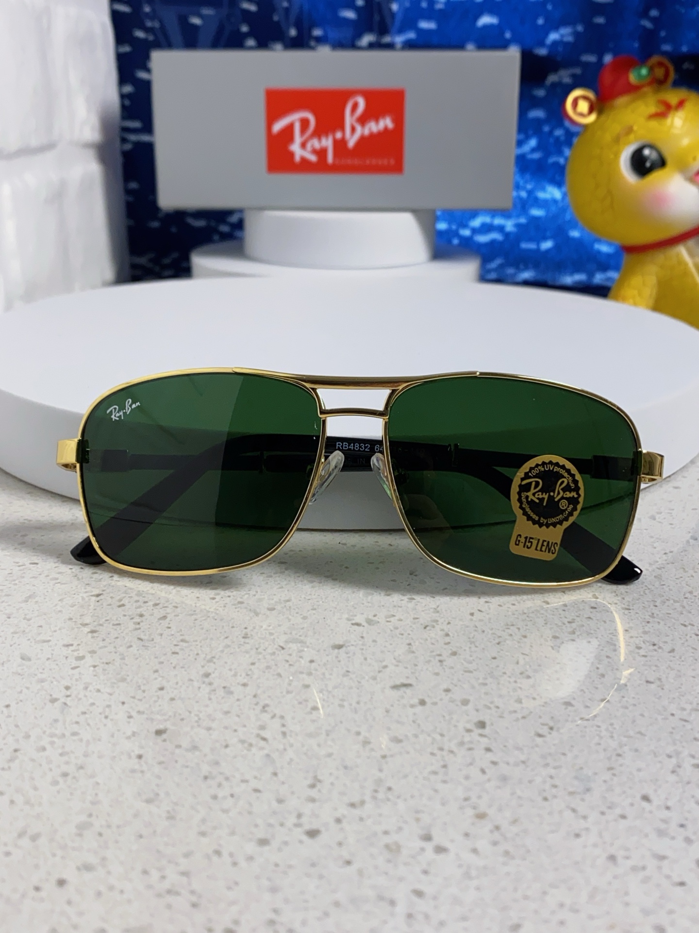  RayBan雷朋 2025新款男士钢化玻璃镜片方框墨镜潮人太阳眼镜司机大框通光防风镜 