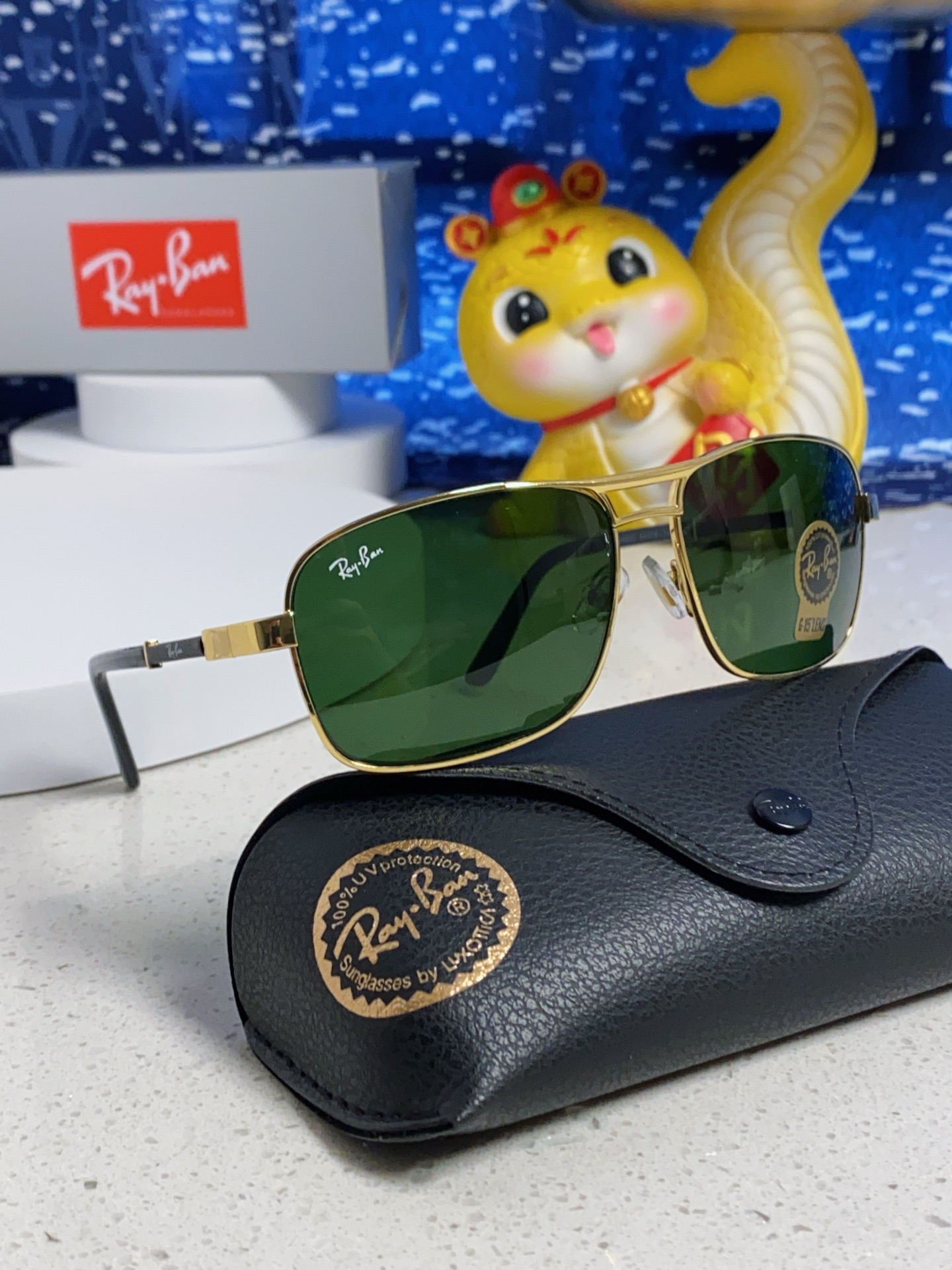  RayBan雷朋 2025新款男士钢化玻璃镜片方框墨镜潮人太阳眼镜司机大框通光防风镜 