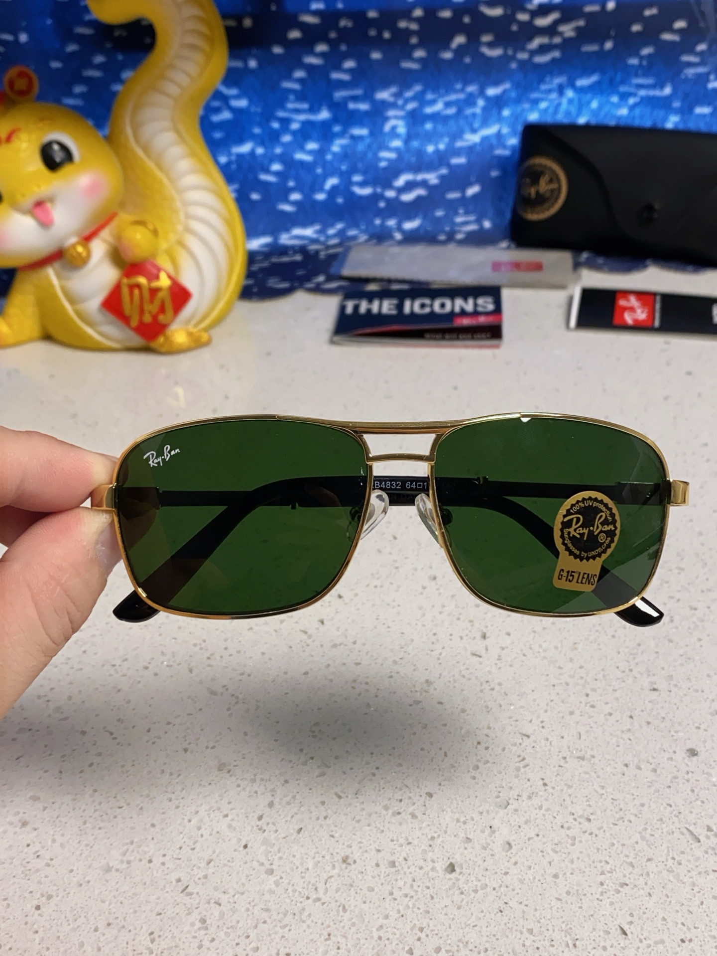  RayBan雷朋 2025新款男士钢化玻璃镜片方框墨镜潮人太阳眼镜司机大框通光防风镜 