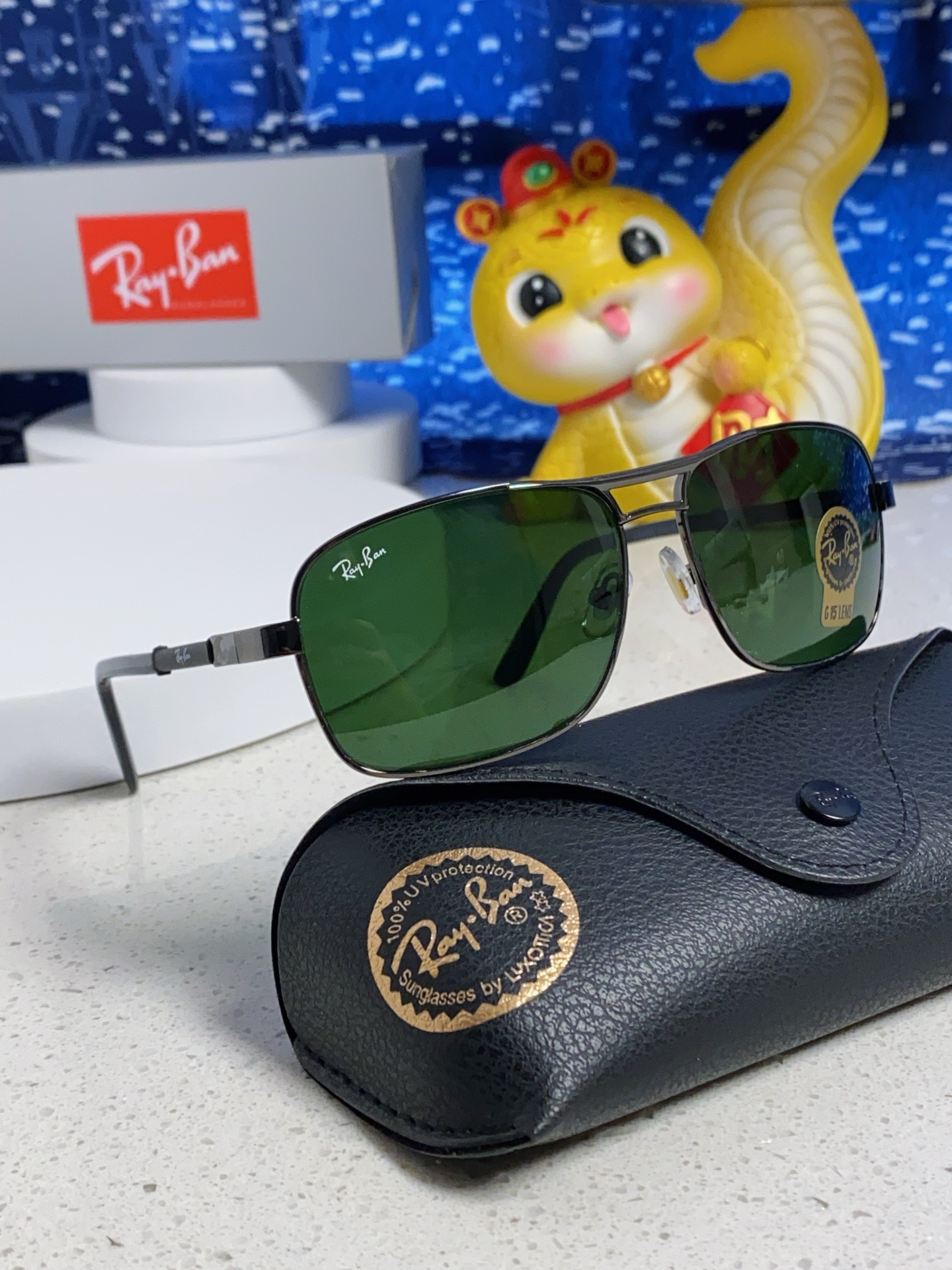  RayBan雷朋 2025新款男士钢化玻璃镜片方框墨镜潮人太阳眼镜司机大框通光防风镜 
