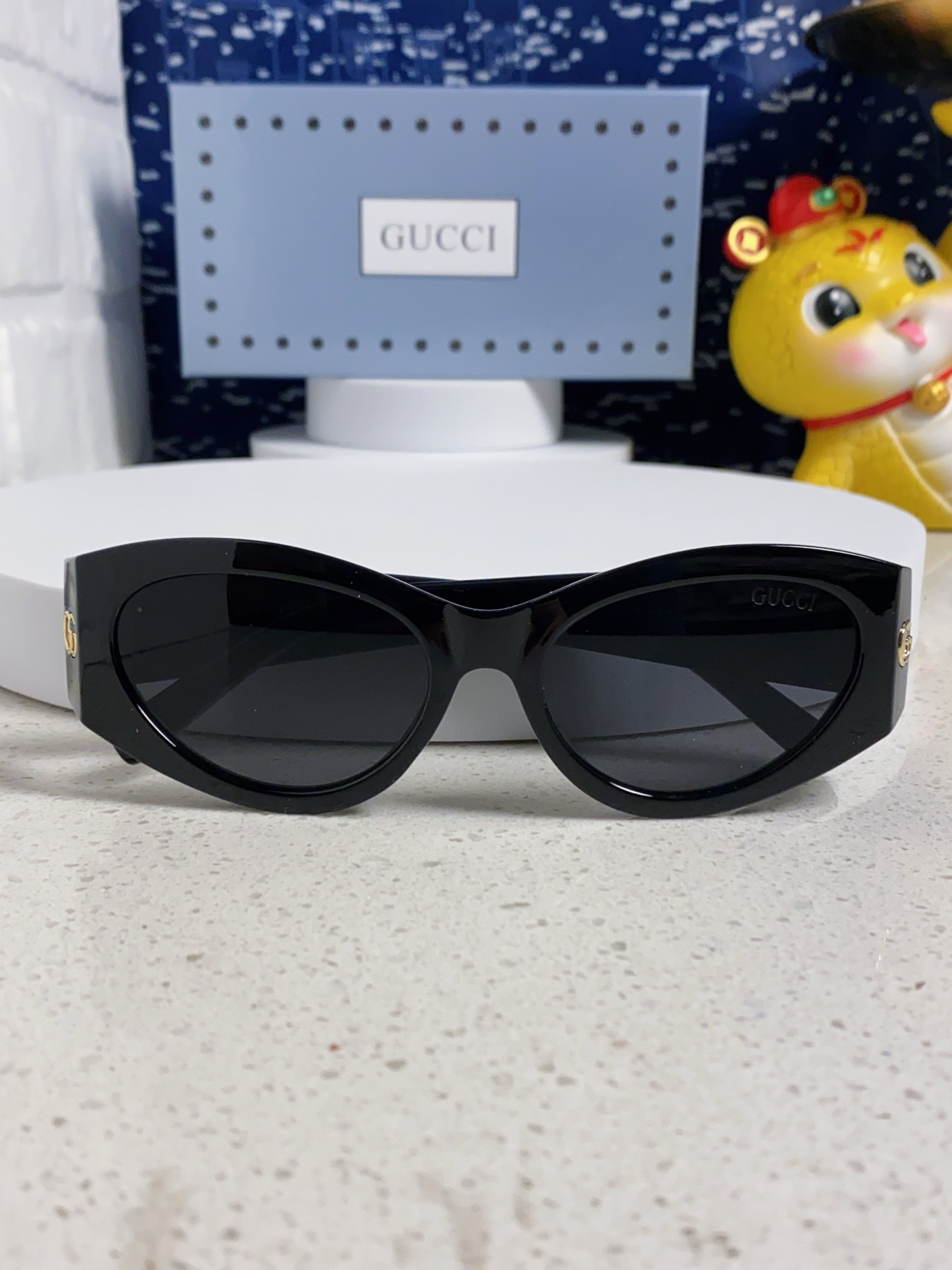  新款Gucci古奇 墨镜猫眼时尚潮流超轻简约复古宽镜腿太阳眼镜 