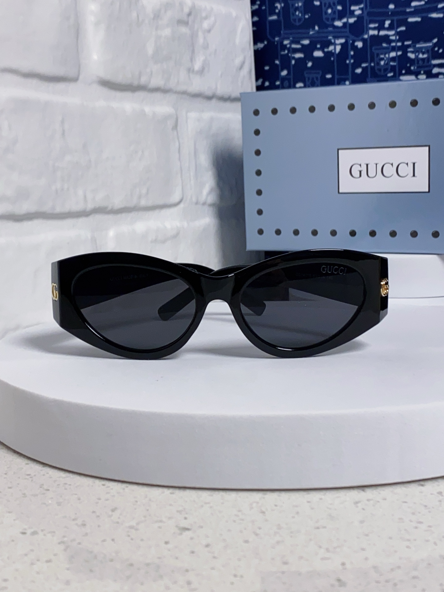  新款Gucci古奇 墨镜猫眼时尚潮流超轻简约复古宽镜腿太阳眼镜 
