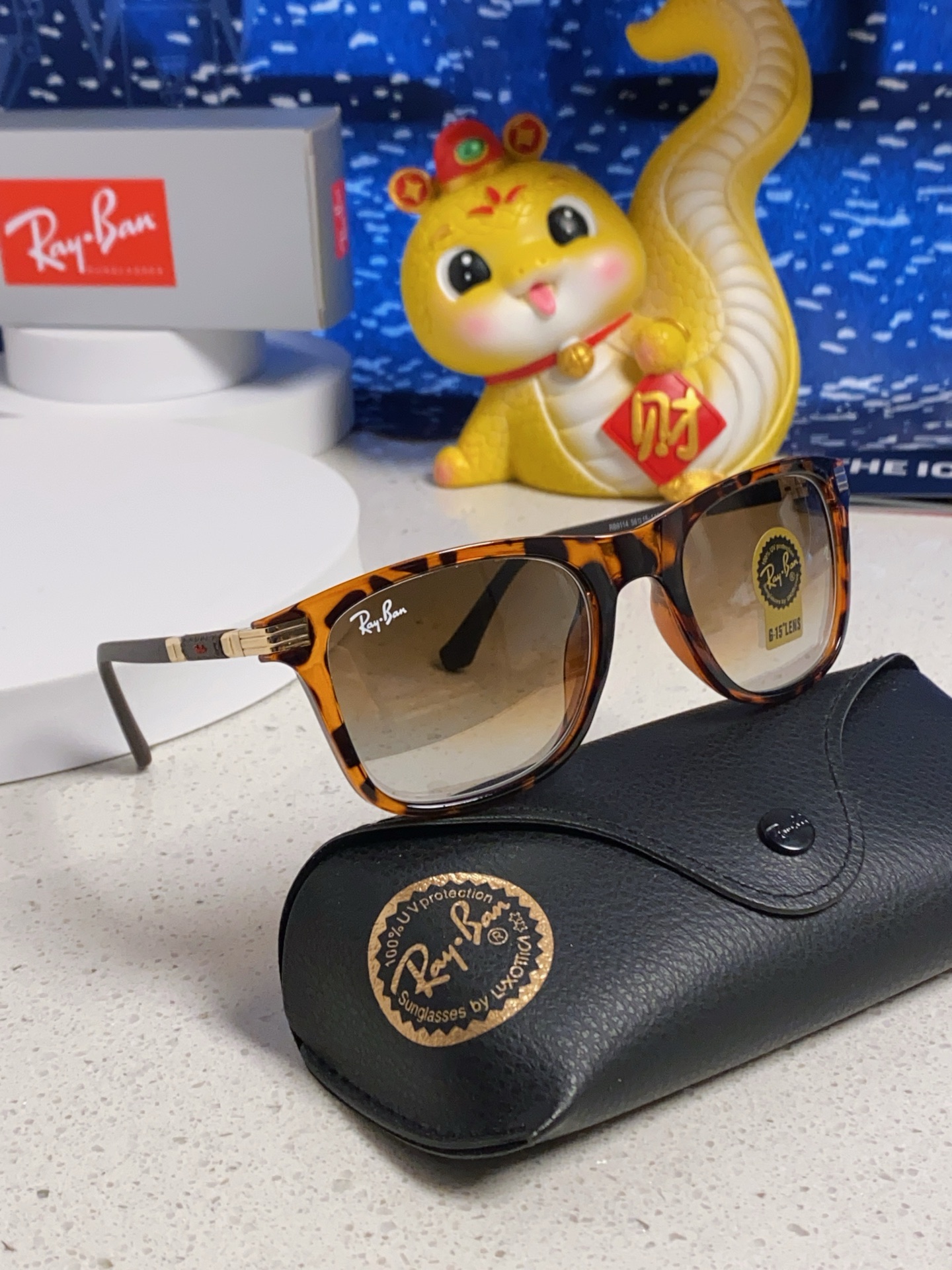  RAYBAN雷朋 2025新款玻璃太阳镜 新款墨镜男士太阳镜男韩版潮防紫外线 RB9114 Size：