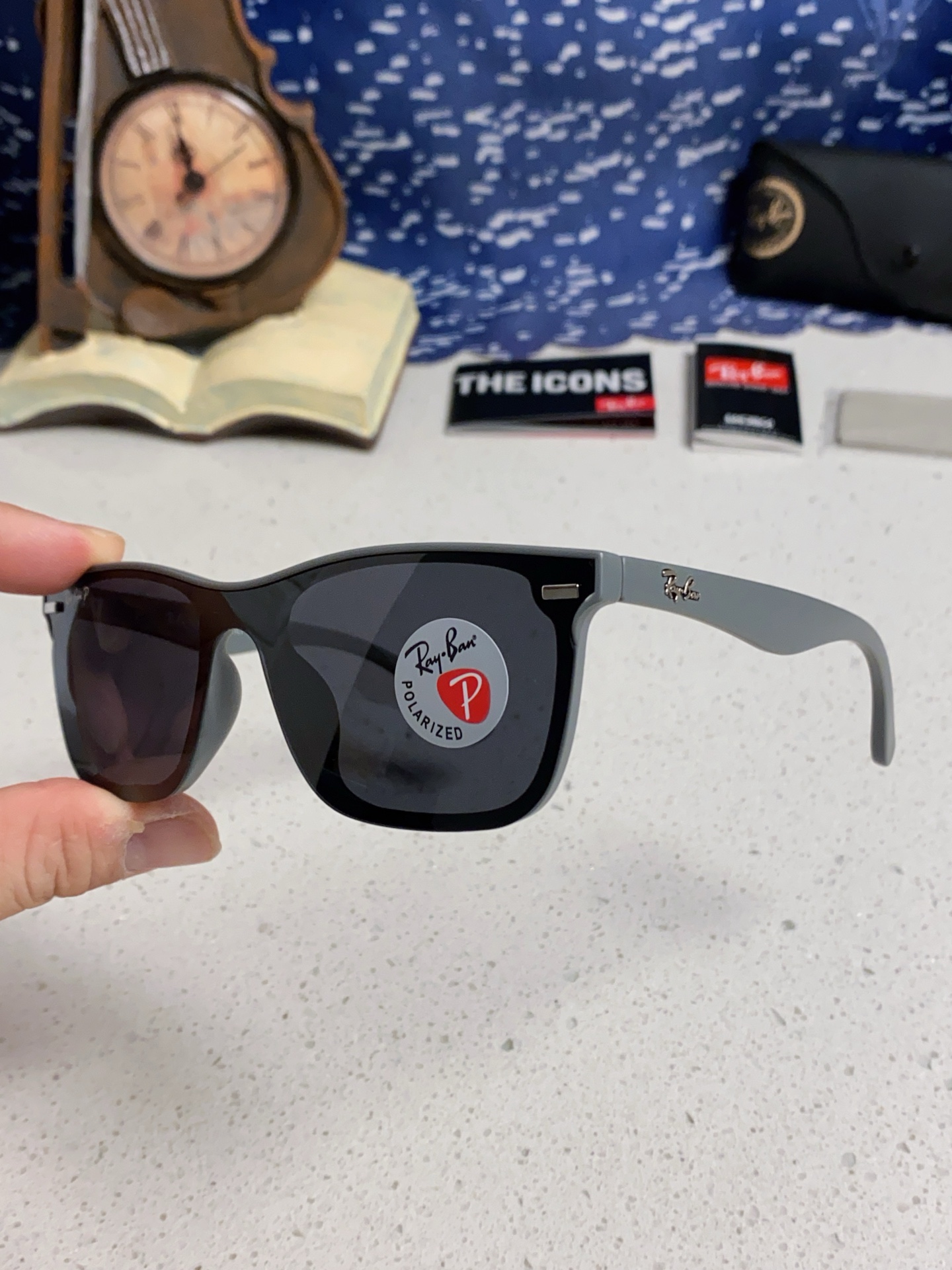  RayBan雷朋 偏光太阳镜 时尚小方框太阳镜男女通用潮流板材墨镜 RB4487 SIZE：56口16