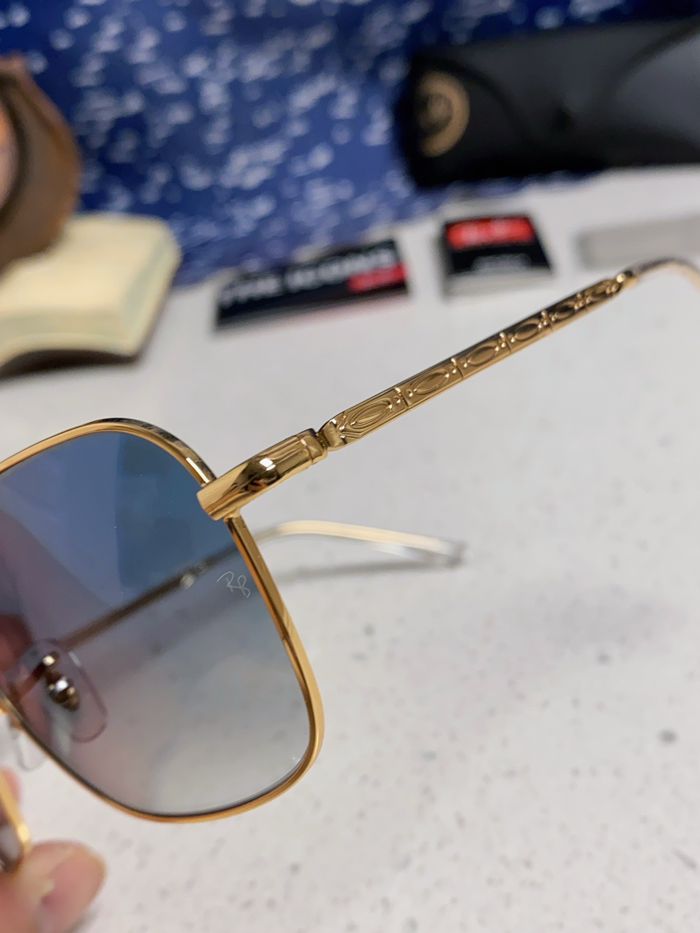  RayBan雷朋 太阳镜金属方形双梁眼镜男女开车防晒墨镜 Caravan 方形框金属太阳眼镜 RB36