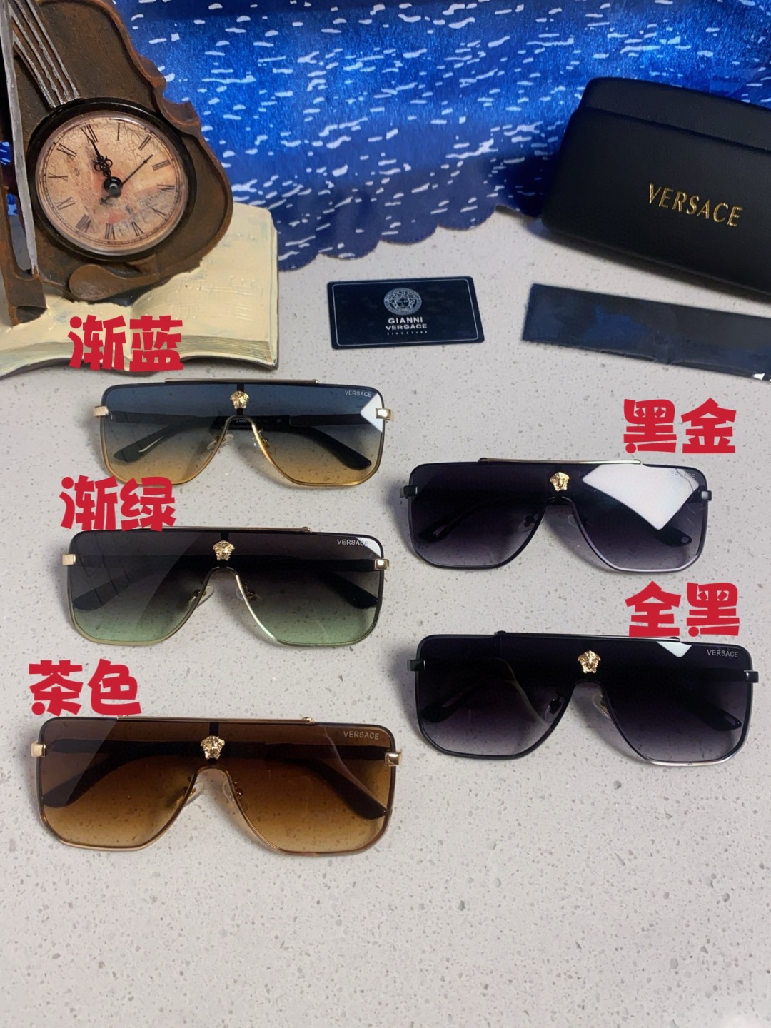  Versace范思哲 2025新款人头连体片太阳镜欧美个性男女墨镜跨境摩登太阳眼镜ins 男女通用