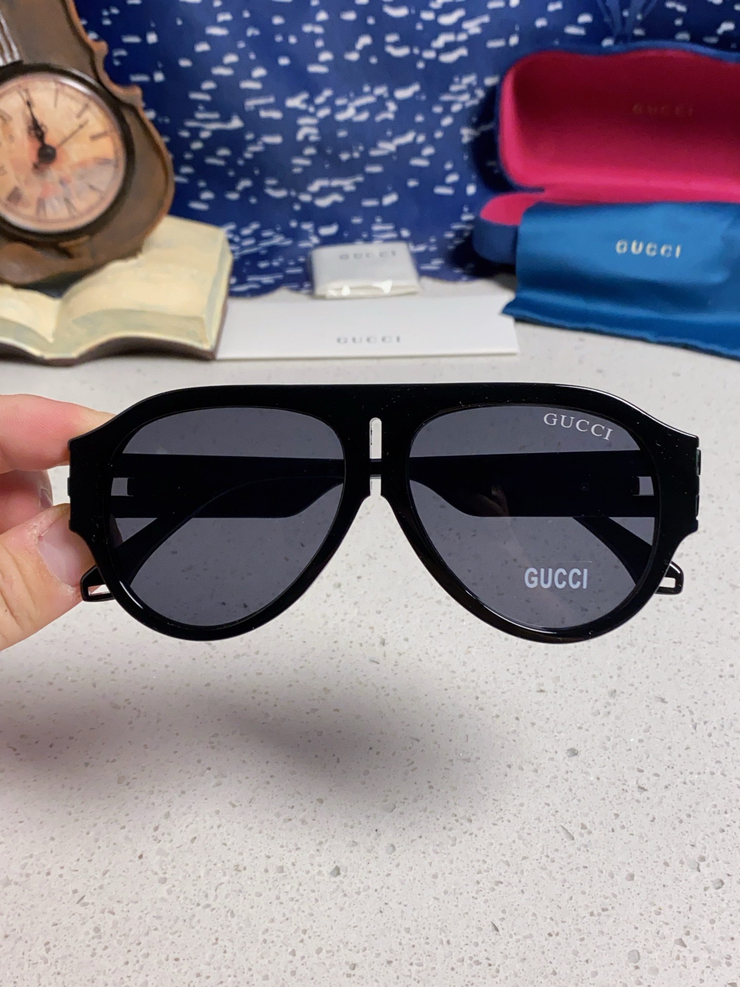  Gucci古奇 2025款欧美高端男女飞行员太阳眼欧洲站明星同近视架蛤蟆墨镜