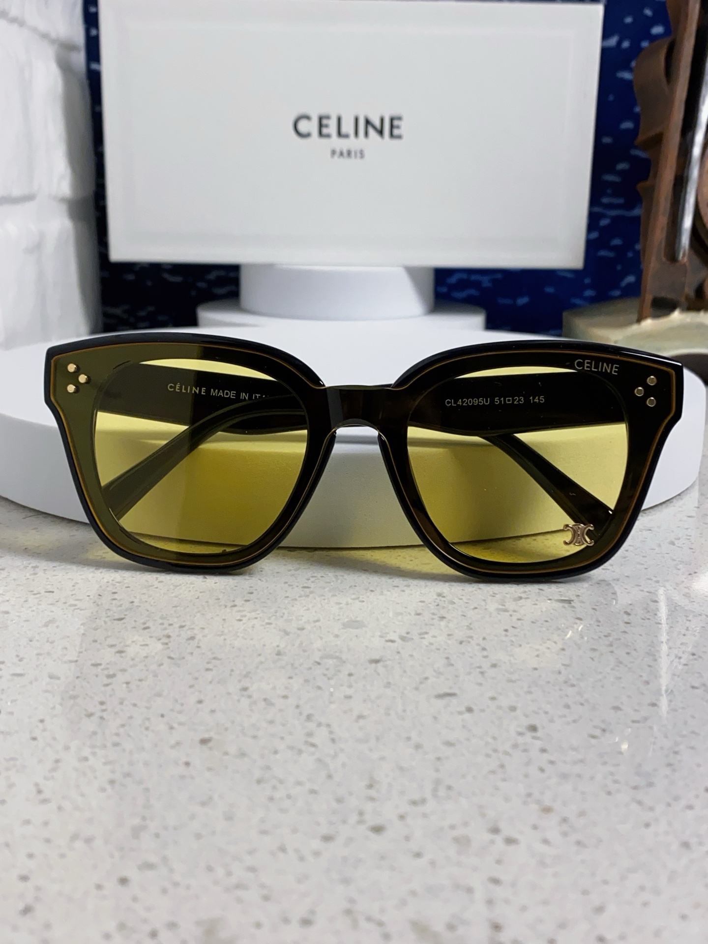  Celine赛琳 2025新款韩式时尚墨镜女凯旋门高级感方框圆脸显瘦百搭防紫外线太阳眼镜男女通用 