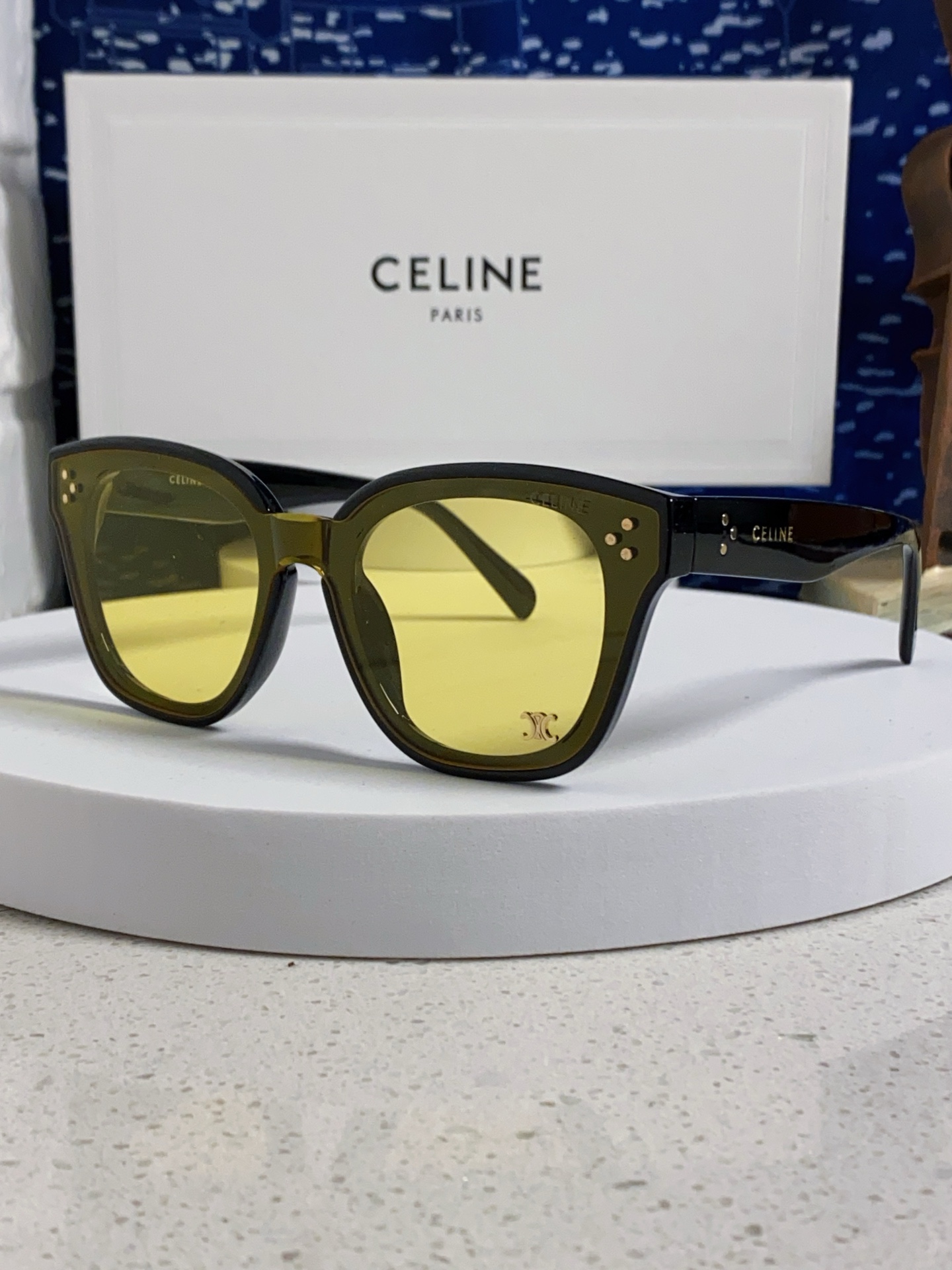  Celine赛琳 2025新款韩式时尚墨镜女凯旋门高级感方框圆脸显瘦百搭防紫外线太阳眼镜男女通用 