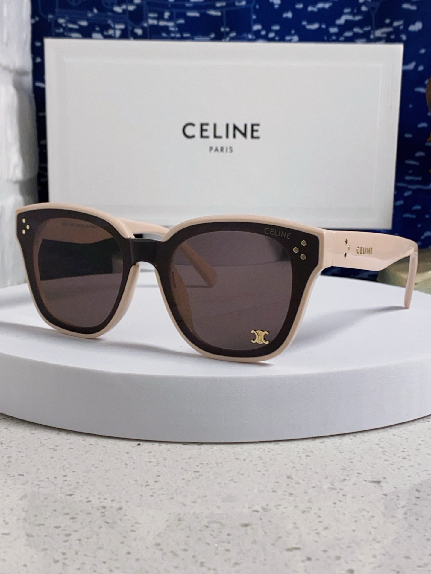  Celine赛琳 2025新款韩式时尚墨镜女凯旋门高级感方框圆脸显瘦百搭防紫外线太阳眼镜男女通用 