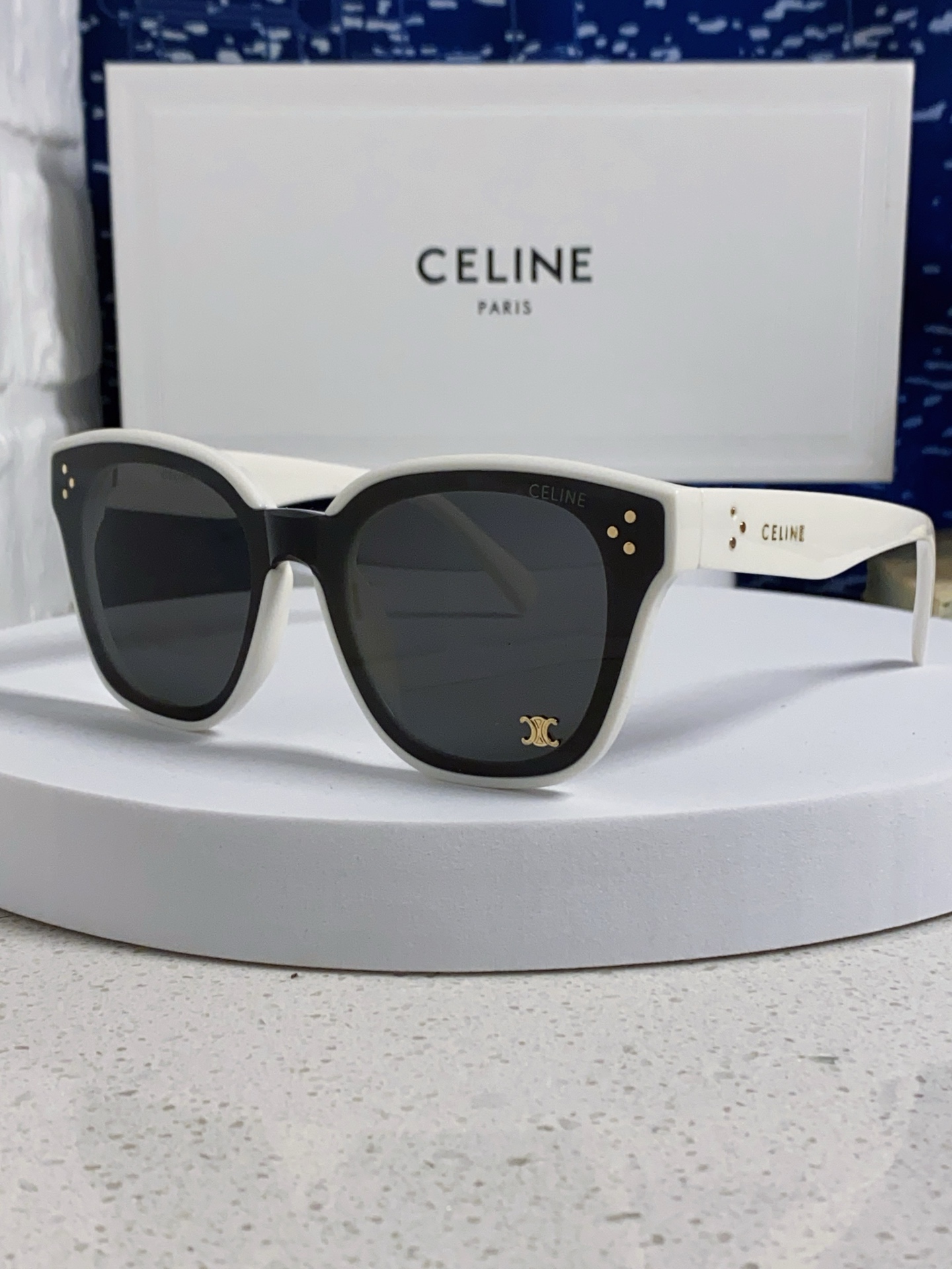  Celine赛琳 2025新款韩式时尚墨镜女凯旋门高级感方框圆脸显瘦百搭防紫外线太阳眼镜男女通用 