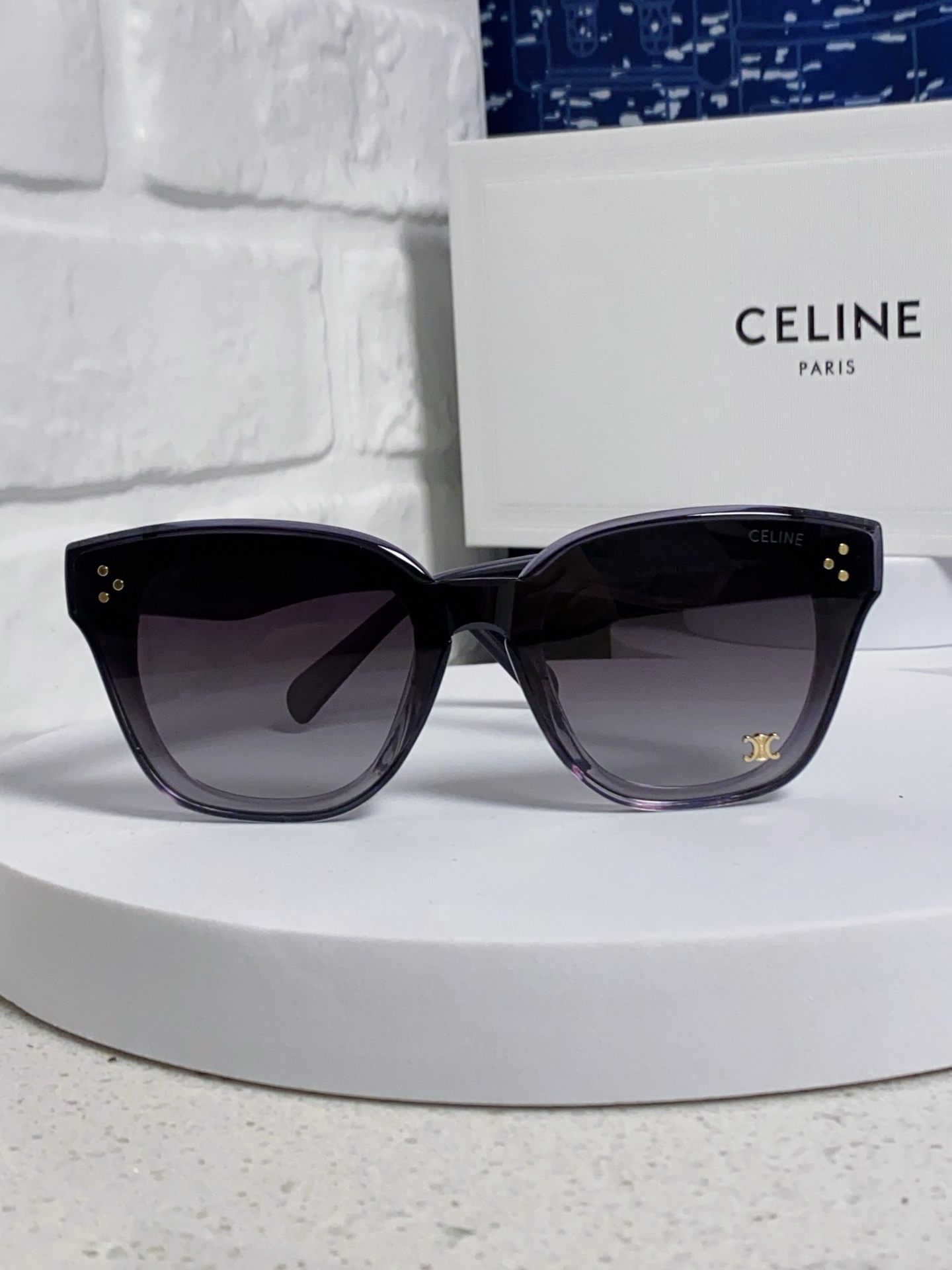  Celine赛琳 2025新款韩式时尚墨镜女凯旋门高级感方框圆脸显瘦百搭防紫外线太阳眼镜男女通用 