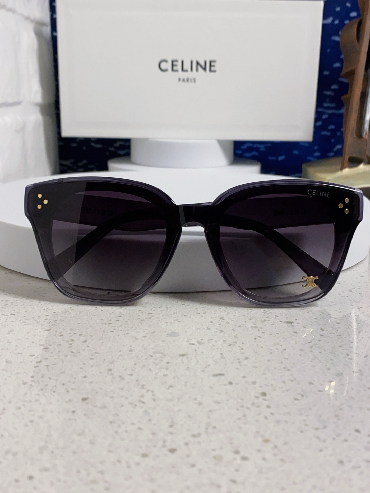  Celine赛琳 2025新款韩式时尚墨镜女凯旋门高级感方框圆脸显瘦百搭防紫外线太阳眼镜男女通用 