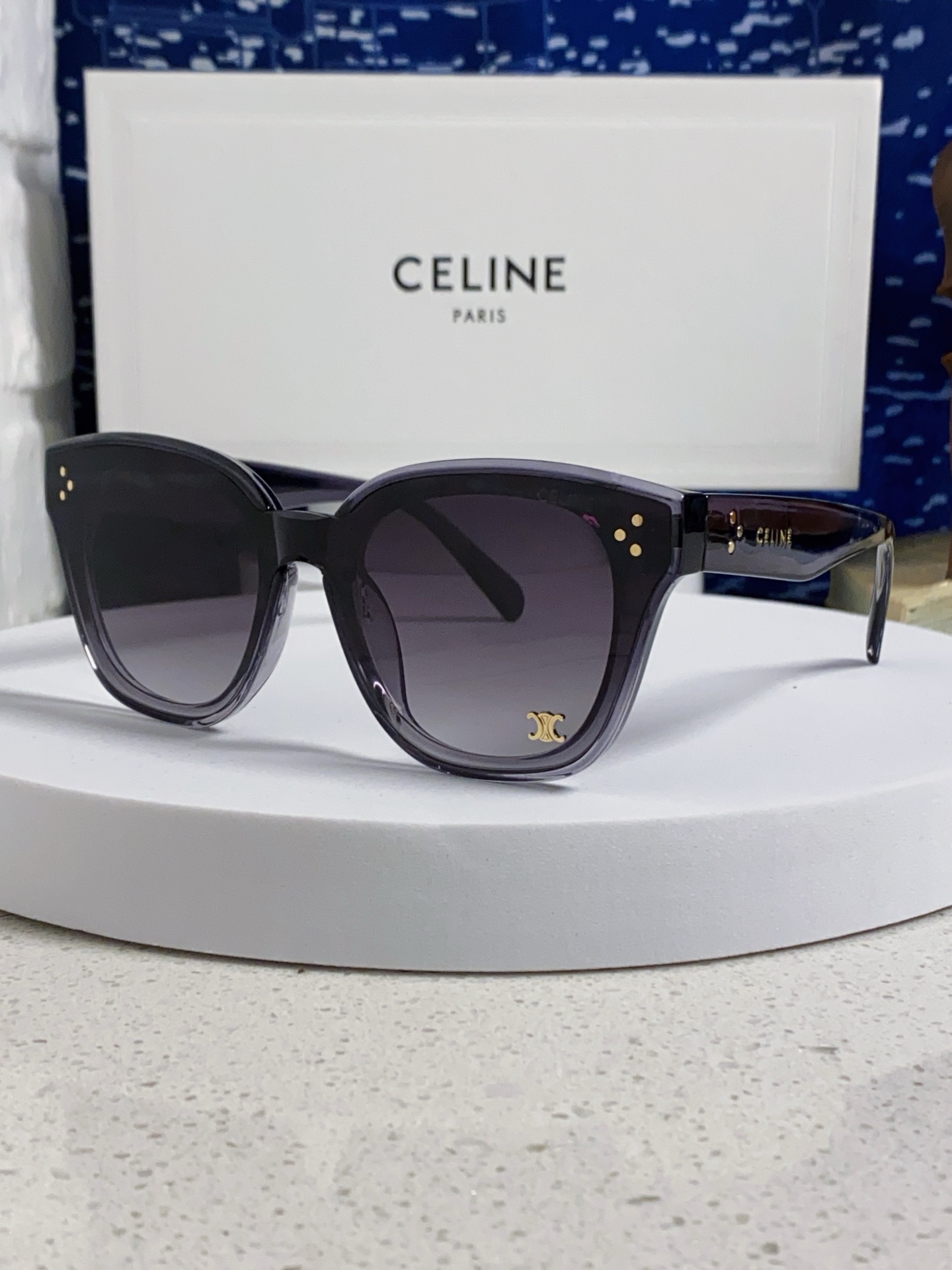  Celine赛琳 2025新款韩式时尚墨镜女凯旋门高级感方框圆脸显瘦百搭防紫外线太阳眼镜男女通用 