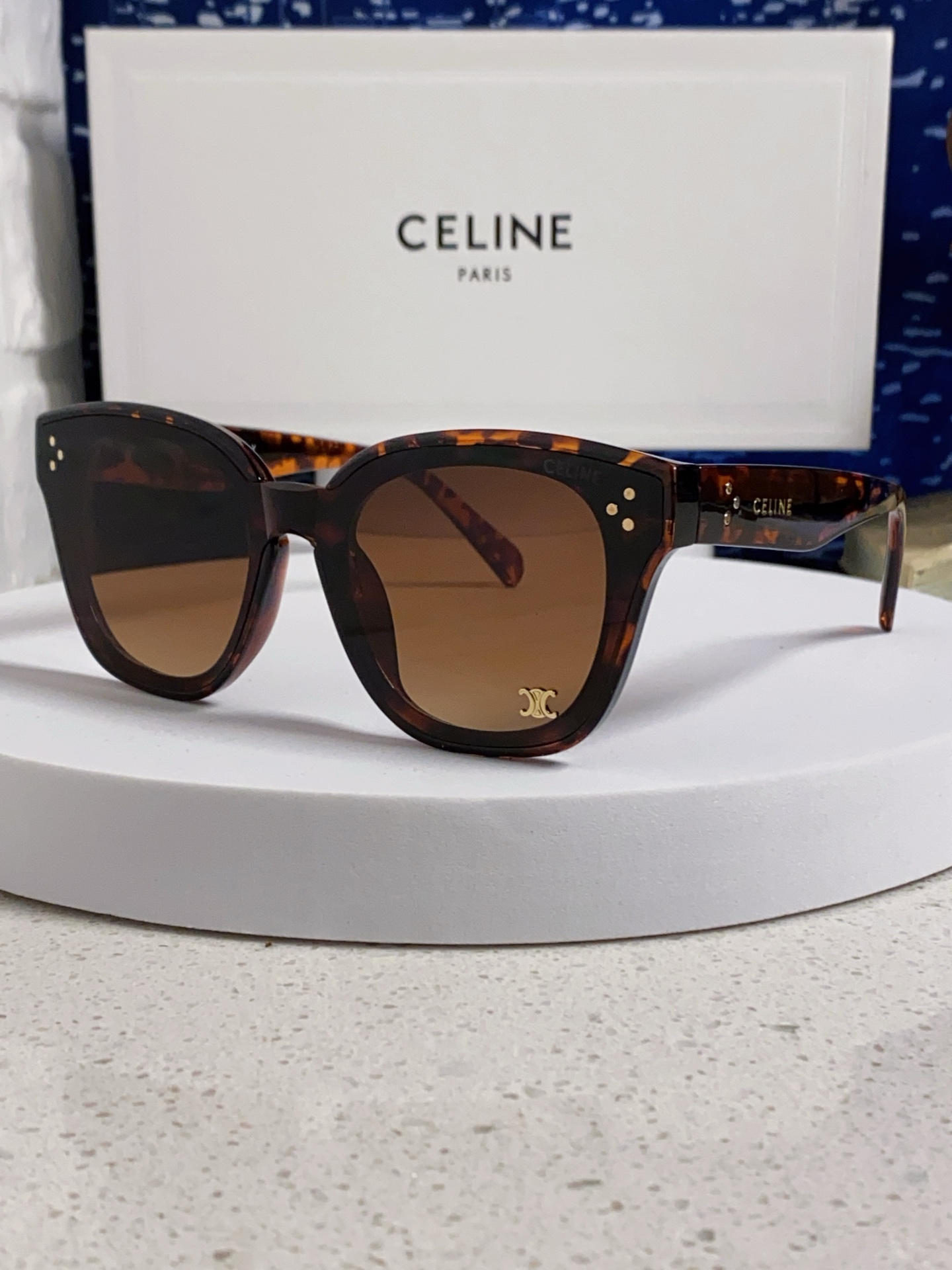  Celine赛琳 2025新款韩式时尚墨镜女凯旋门高级感方框圆脸显瘦百搭防紫外线太阳眼镜男女通用 