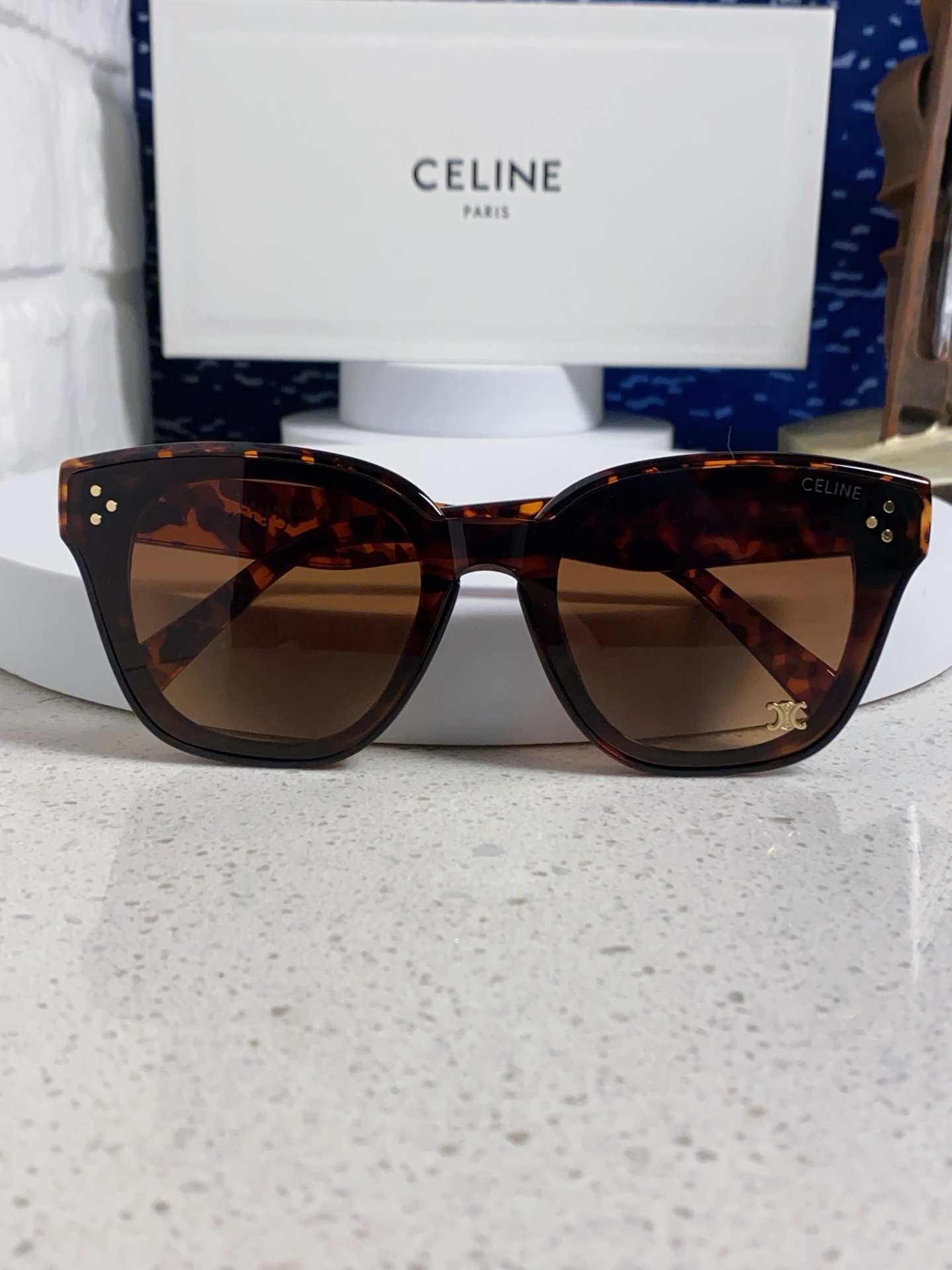  Celine赛琳 2025新款韩式时尚墨镜女凯旋门高级感方框圆脸显瘦百搭防紫外线太阳眼镜男女通用 