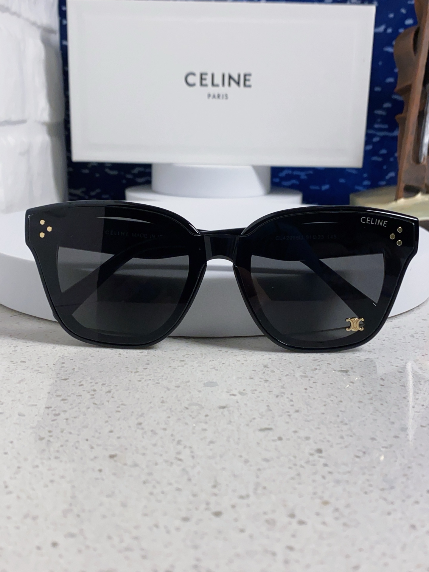  Celine赛琳 2025新款韩式时尚墨镜女凯旋门高级感方框圆脸显瘦百搭防紫外线太阳眼镜男女通用 