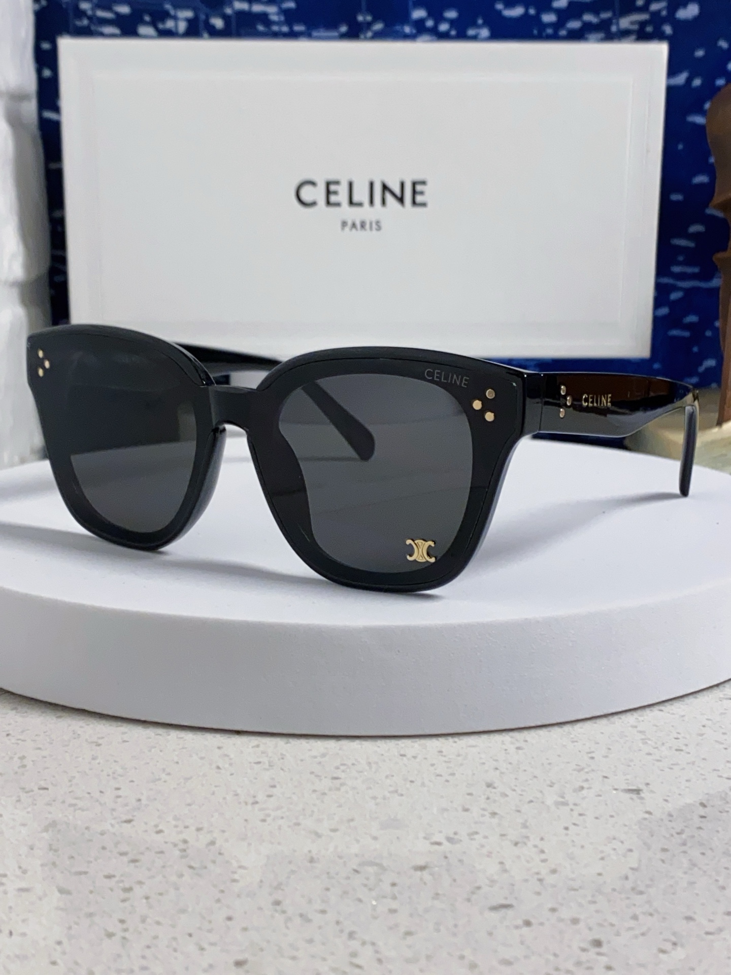 Celine赛琳 2025新款韩式时尚墨镜女凯旋门高级感方框圆脸显瘦百搭防紫外线太阳眼镜男女通用 