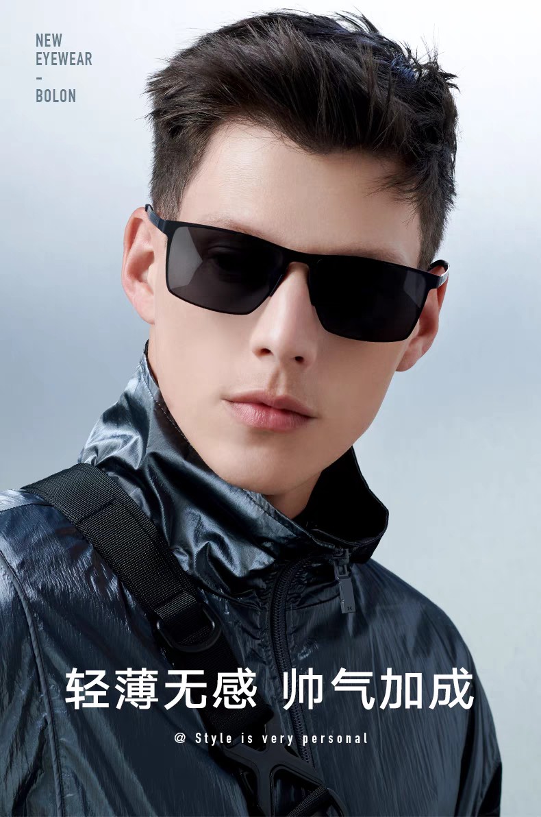  Bolon暴龙 2025新款轻薄男士尼龙高清偏光太阳镜男大脸墨镜经典百搭男款轻便 高品质 驾驶专用