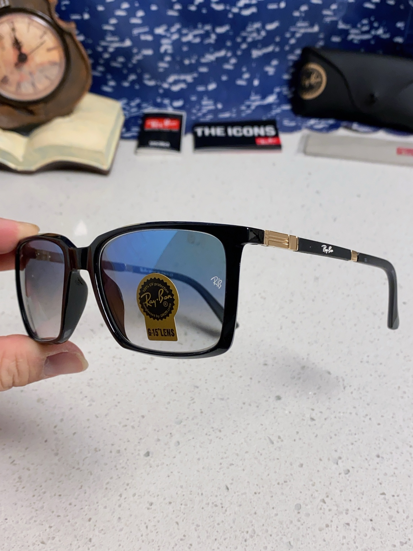  RayBan雷朋 2025新款太阳镜经典时尚方框开车墨镜男女同款遮阳 高品质 板材加玻璃镜片 RB91