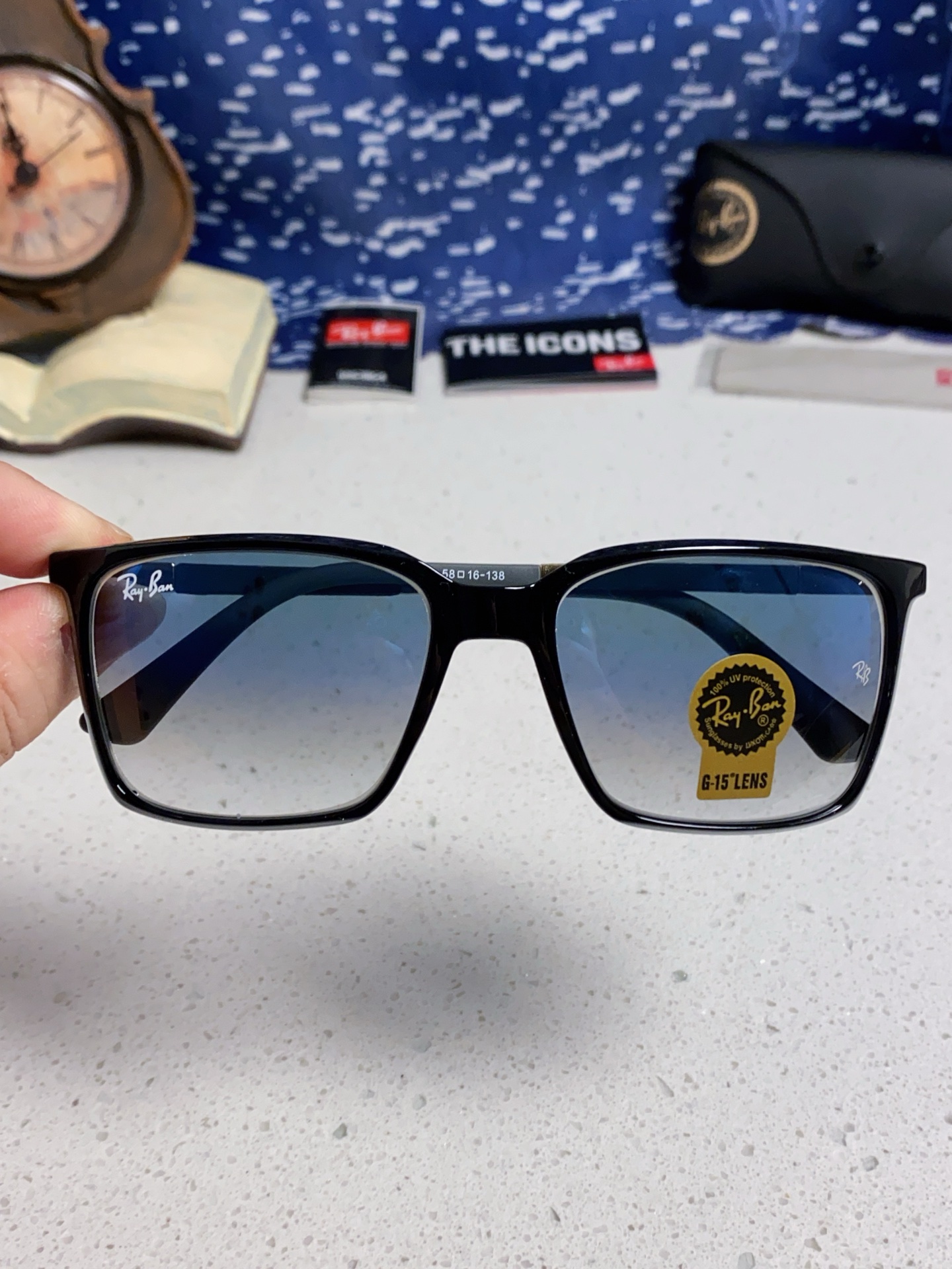  RayBan雷朋 2025新款太阳镜经典时尚方框开车墨镜男女同款遮阳 高品质 板材加玻璃镜片 RB91