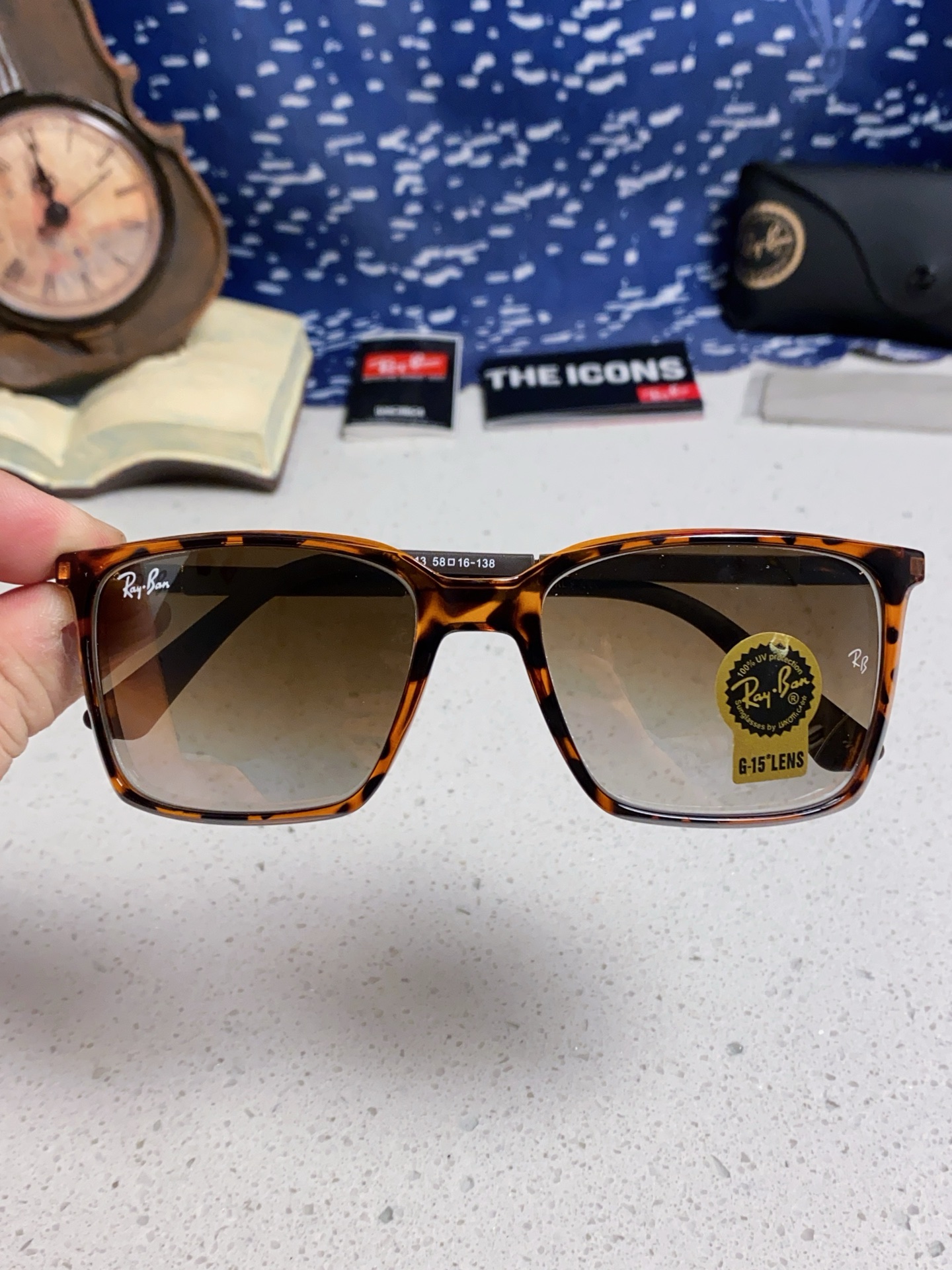  RayBan雷朋 2025新款太阳镜经典时尚方框开车墨镜男女同款遮阳 高品质 板材加玻璃镜片 RB91