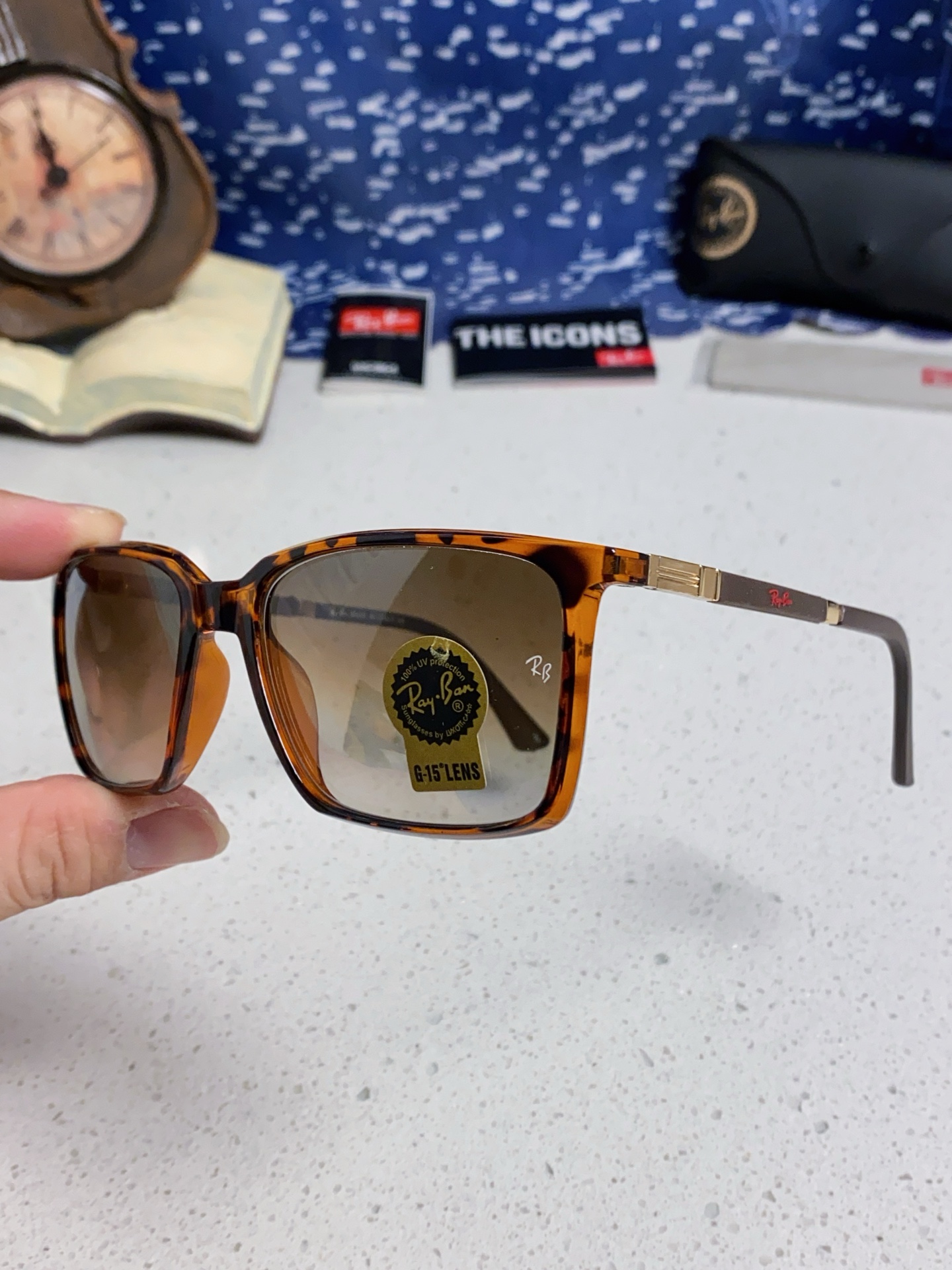  RayBan雷朋 2025新款太阳镜经典时尚方框开车墨镜男女同款遮阳 高品质 板材加玻璃镜片 RB91