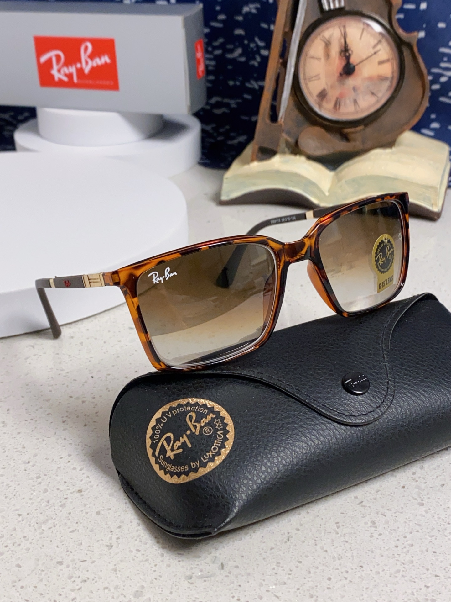  RayBan雷朋 2025新款太阳镜经典时尚方框开车墨镜男女同款遮阳 高品质 板材加玻璃镜片 RB91