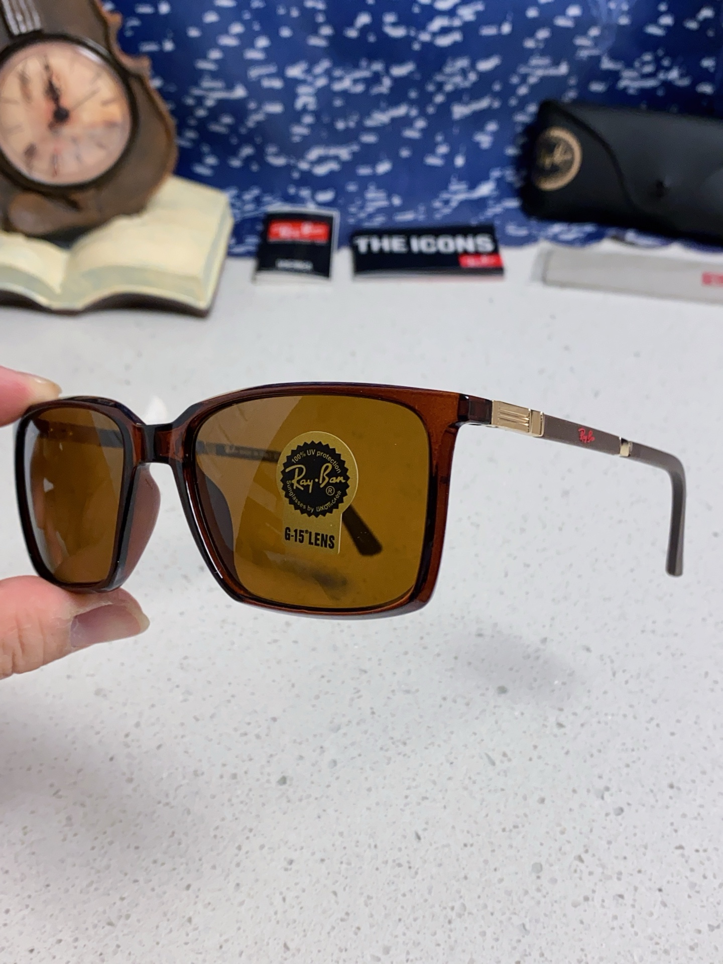  RayBan雷朋 2025新款太阳镜经典时尚方框开车墨镜男女同款遮阳 高品质 板材加玻璃镜片 RB91
