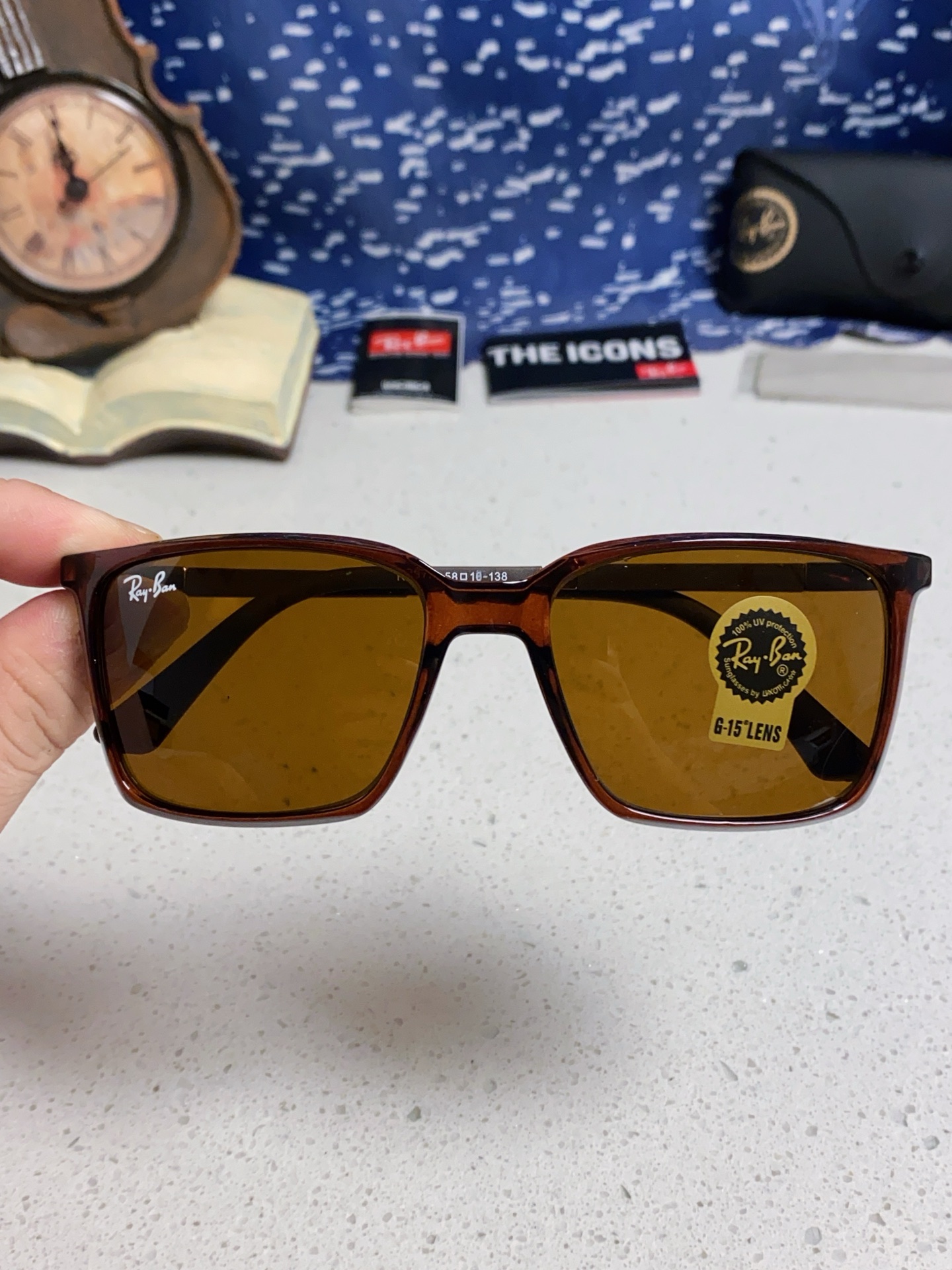  RayBan雷朋 2025新款太阳镜经典时尚方框开车墨镜男女同款遮阳 高品质 板材加玻璃镜片 RB91