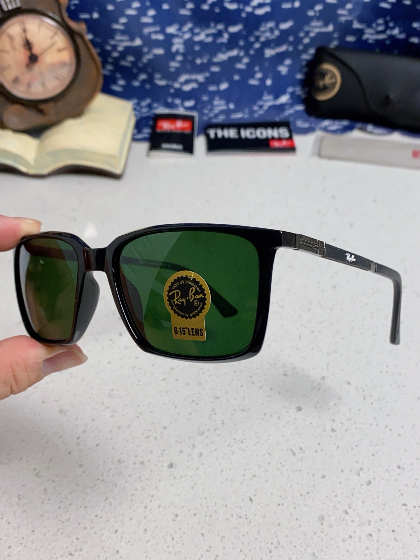  RayBan雷朋 2025新款太阳镜经典时尚方框开车墨镜男女同款遮阳 高品质 板材加玻璃镜片 RB91