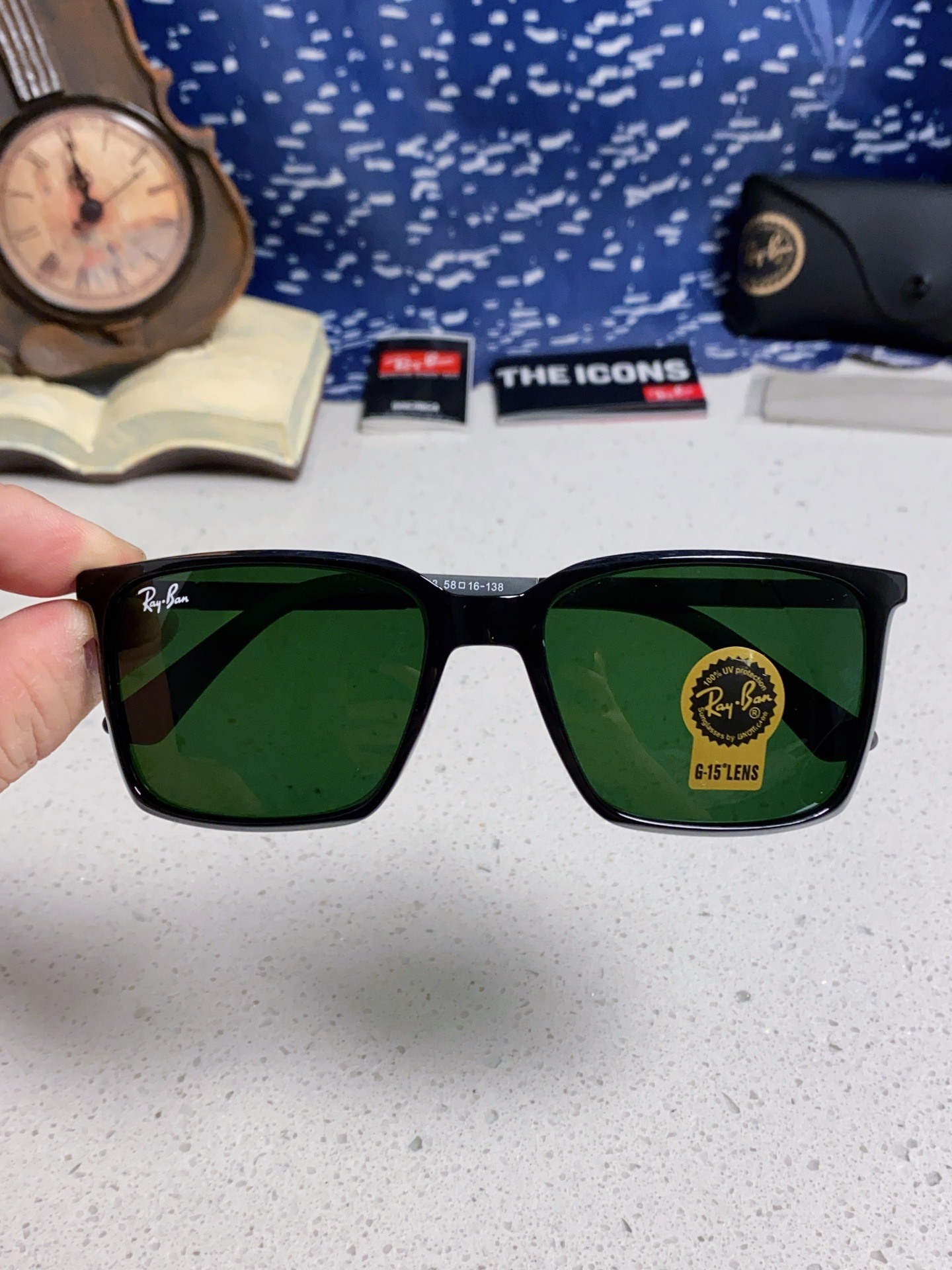  RayBan雷朋 2025新款太阳镜经典时尚方框开车墨镜男女同款遮阳 高品质 板材加玻璃镜片 RB91