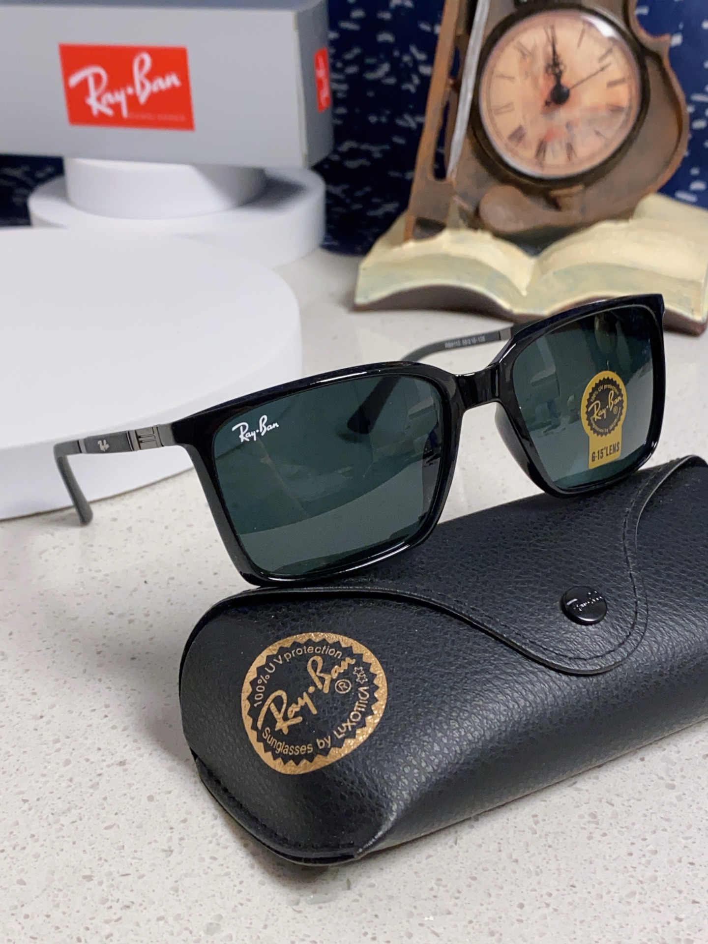  RayBan雷朋 2025新款太阳镜经典时尚方框开车墨镜男女同款遮阳 高品质 板材加玻璃镜片 RB91