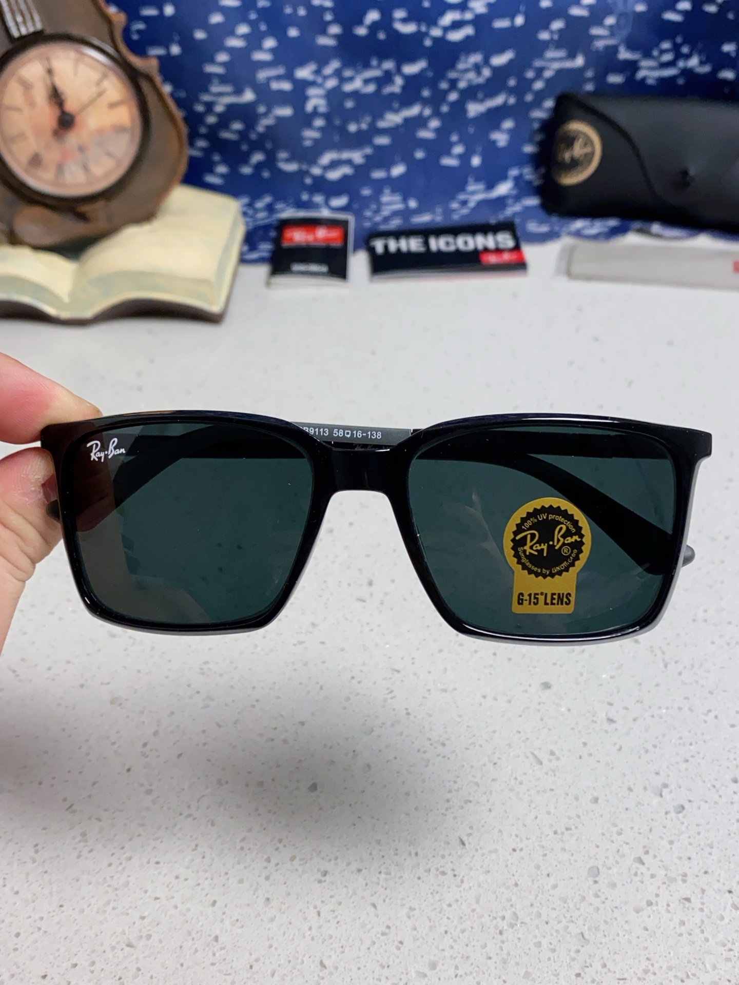  RayBan雷朋 2025新款太阳镜经典时尚方框开车墨镜男女同款遮阳 高品质 板材加玻璃镜片 RB91