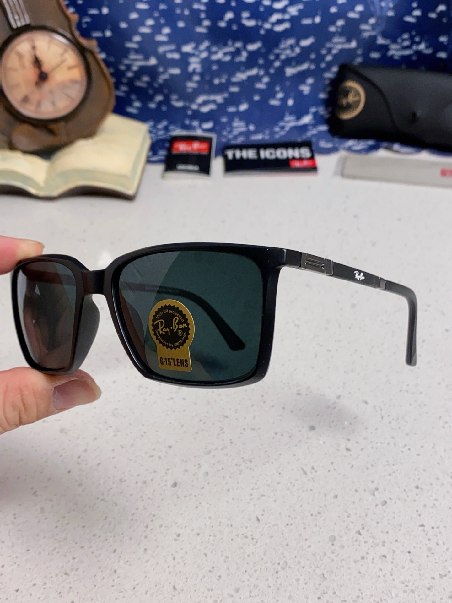  RayBan雷朋 2025新款太阳镜经典时尚方框开车墨镜男女同款遮阳 高品质 板材加玻璃镜片 RB91