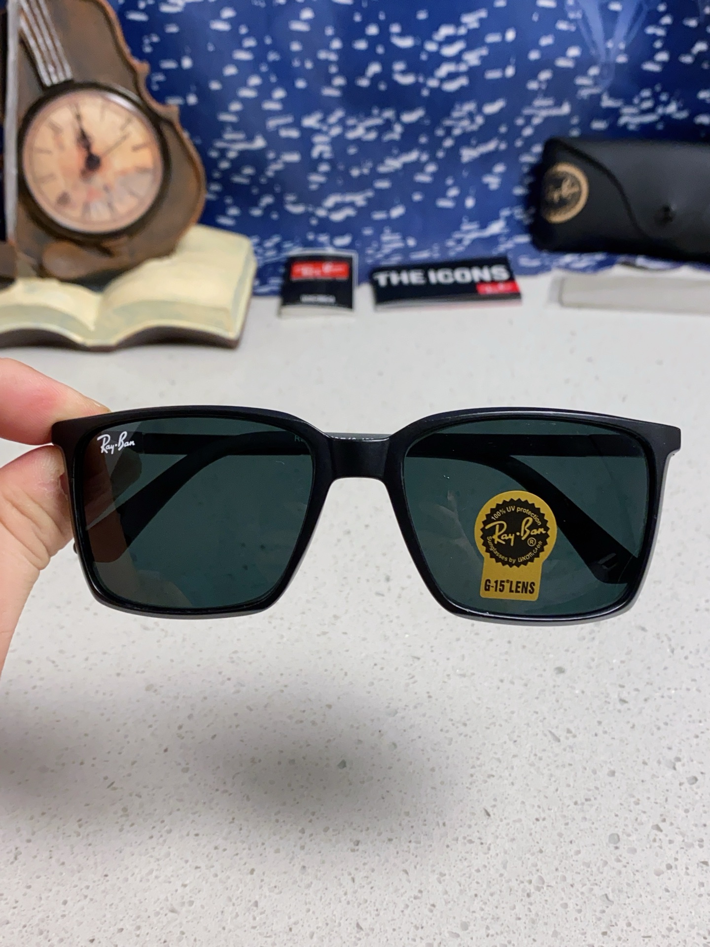  RayBan雷朋 2025新款太阳镜经典时尚方框开车墨镜男女同款遮阳 高品质 板材加玻璃镜片 RB91
