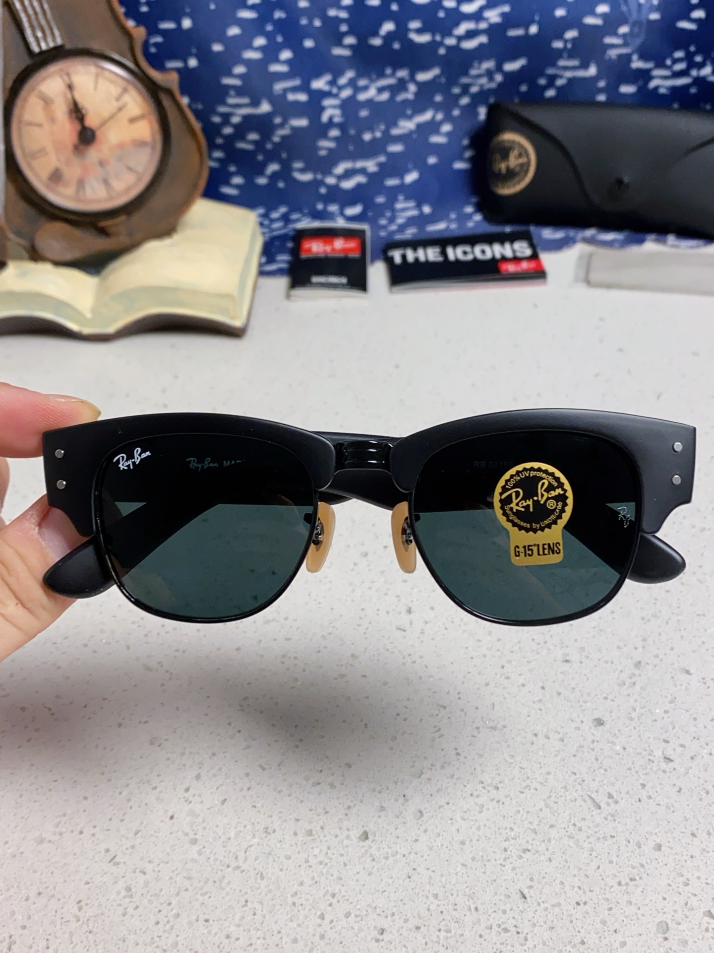  RayBan雷朋 2025新款太阳镜 复古时尚眉线框男女潮流墨镜开车遮阳镜 RB0316S Size5