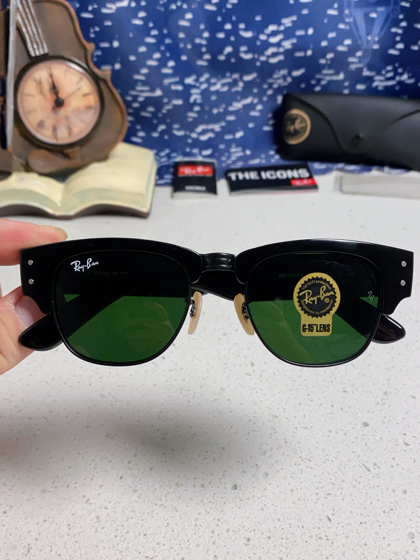  RayBan雷朋 2025新款太阳镜 复古时尚眉线框男女潮流墨镜开车遮阳镜 RB0316S Size5