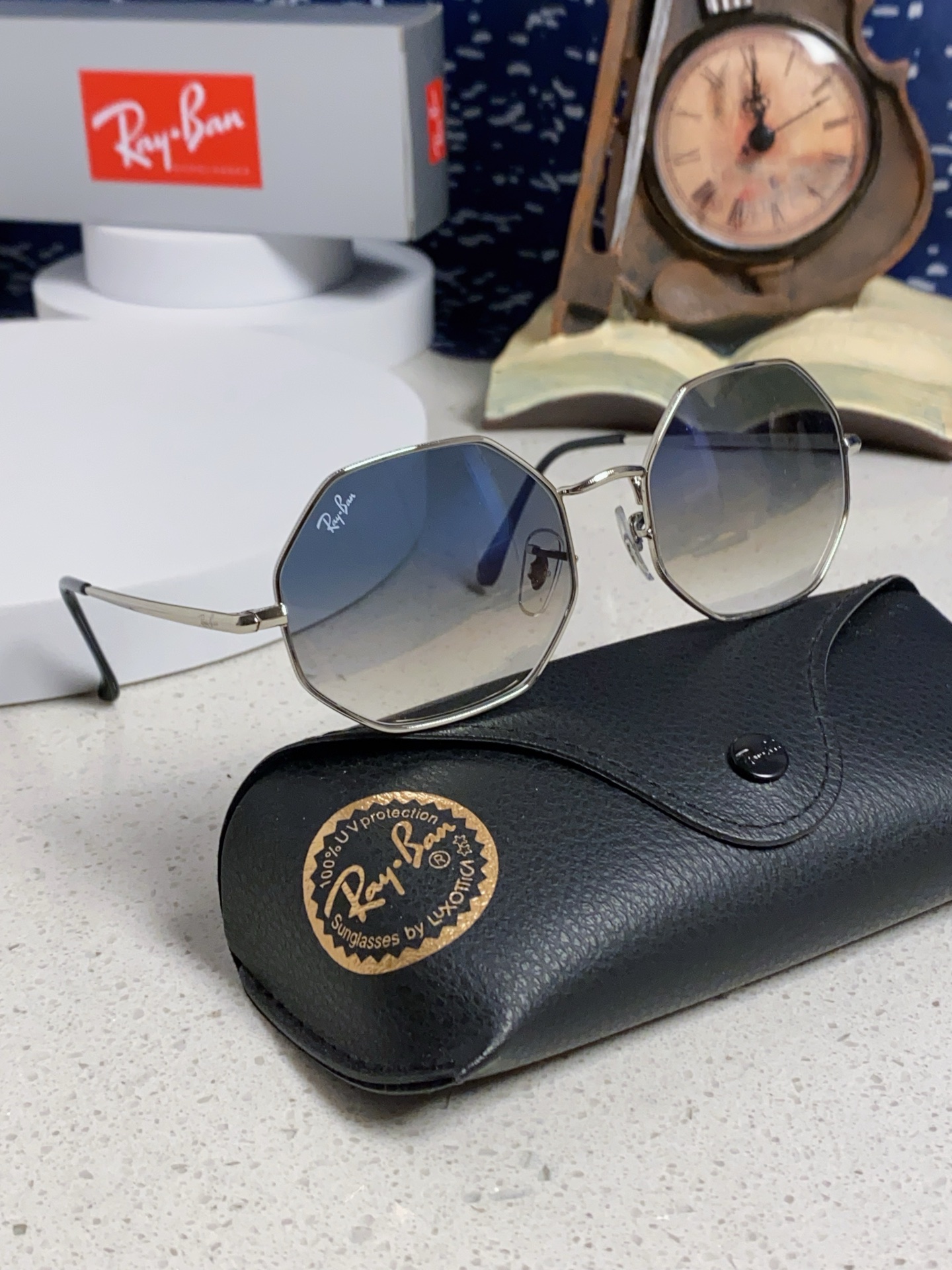  RayBan雷朋 2025新款钢化玻璃镜片太阳镜经典多边形男女时尚潮酷开车专用墨镜 RB1972 Si