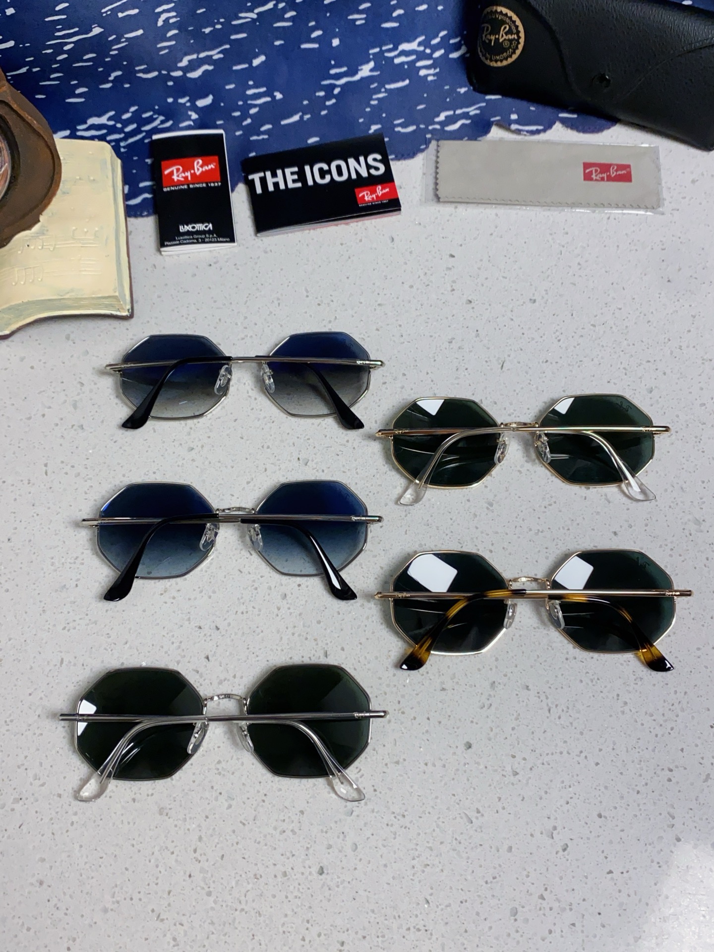  RayBan雷朋 2025新款钢化玻璃镜片太阳镜经典多边形男女时尚潮酷开车专用墨镜 RB1972 Si