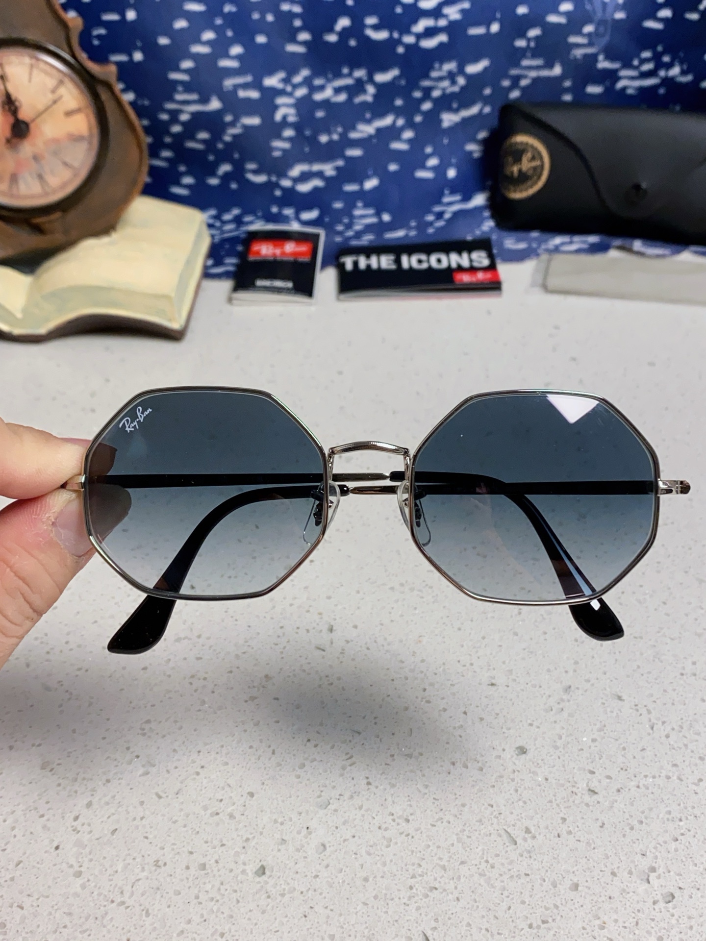  RayBan雷朋 2025新款钢化玻璃镜片太阳镜经典多边形男女时尚潮酷开车专用墨镜 RB1972 Si