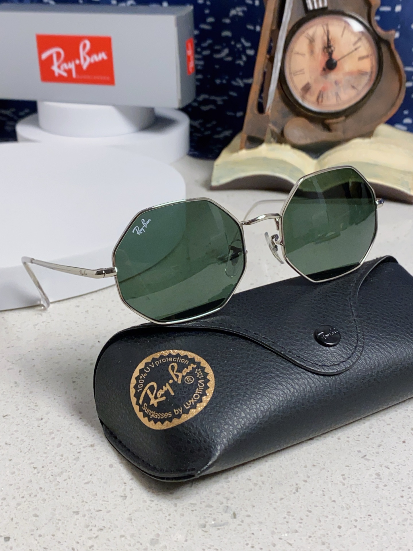  RayBan雷朋 2025新款钢化玻璃镜片太阳镜经典多边形男女时尚潮酷开车专用墨镜 RB1972 Si
