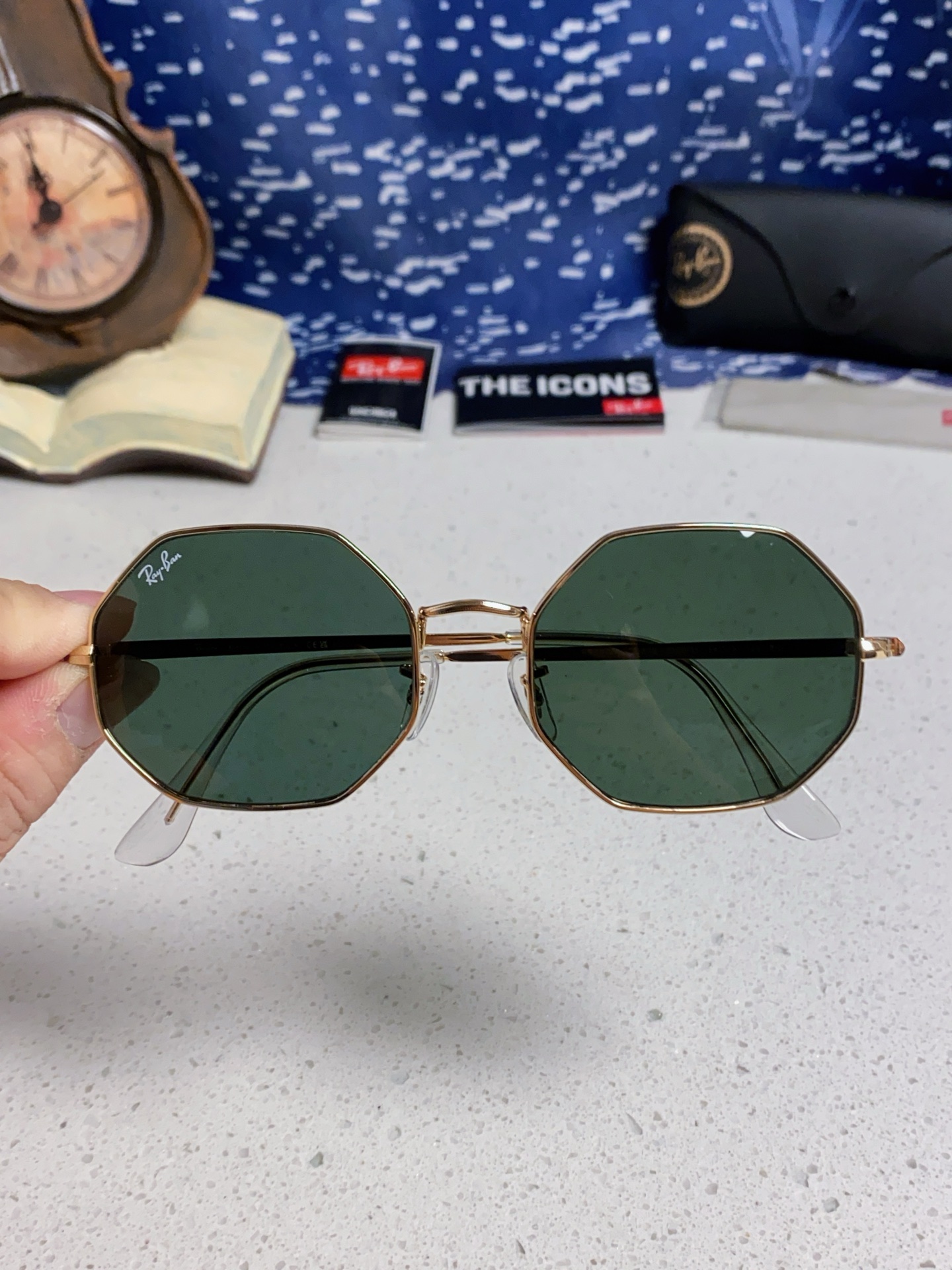  RayBan雷朋 2025新款钢化玻璃镜片太阳镜经典多边形男女时尚潮酷开车专用墨镜 RB1972 Si