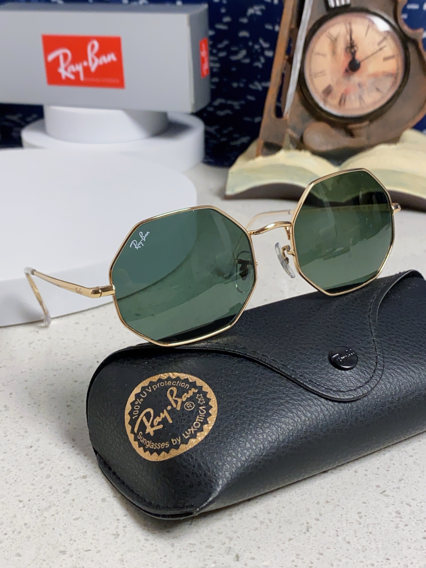  RayBan雷朋 2025新款钢化玻璃镜片太阳镜经典多边形男女时尚潮酷开车专用墨镜 RB1972 Si