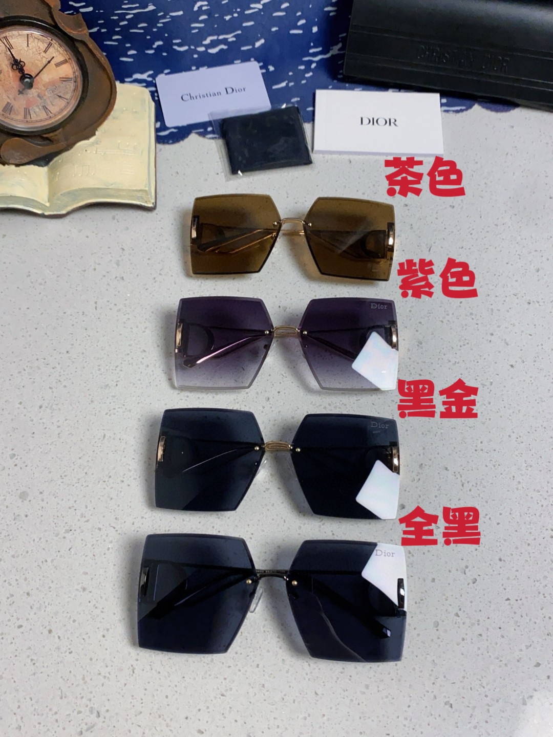  Dior迪奥墨镜女新款 30MONTAIGNE S7U大方形无框太阳眼镜男女通用