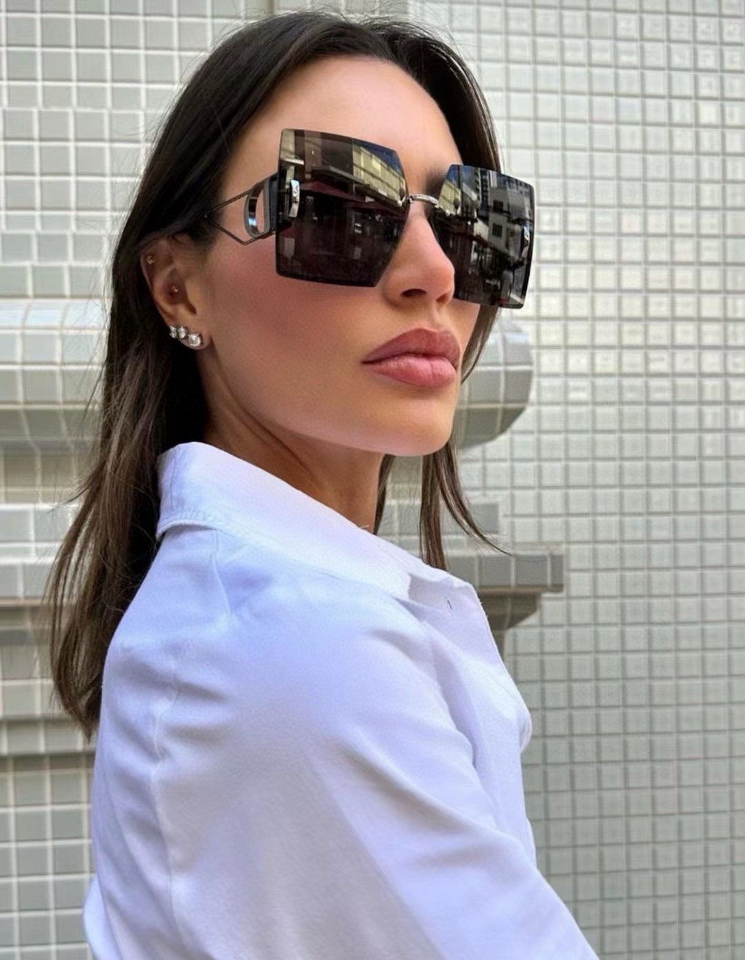  Dior迪奥墨镜女新款 30MONTAIGNE S7U大方形无框太阳眼镜男女通用