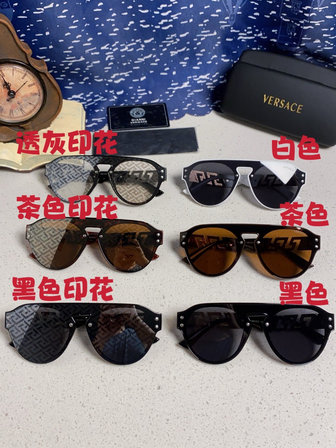  Versace范思哲 2025新款前卫太阳眼镜印花 一片式字母个性韩版太阳镜时尚街拍百搭 男士 女士墨